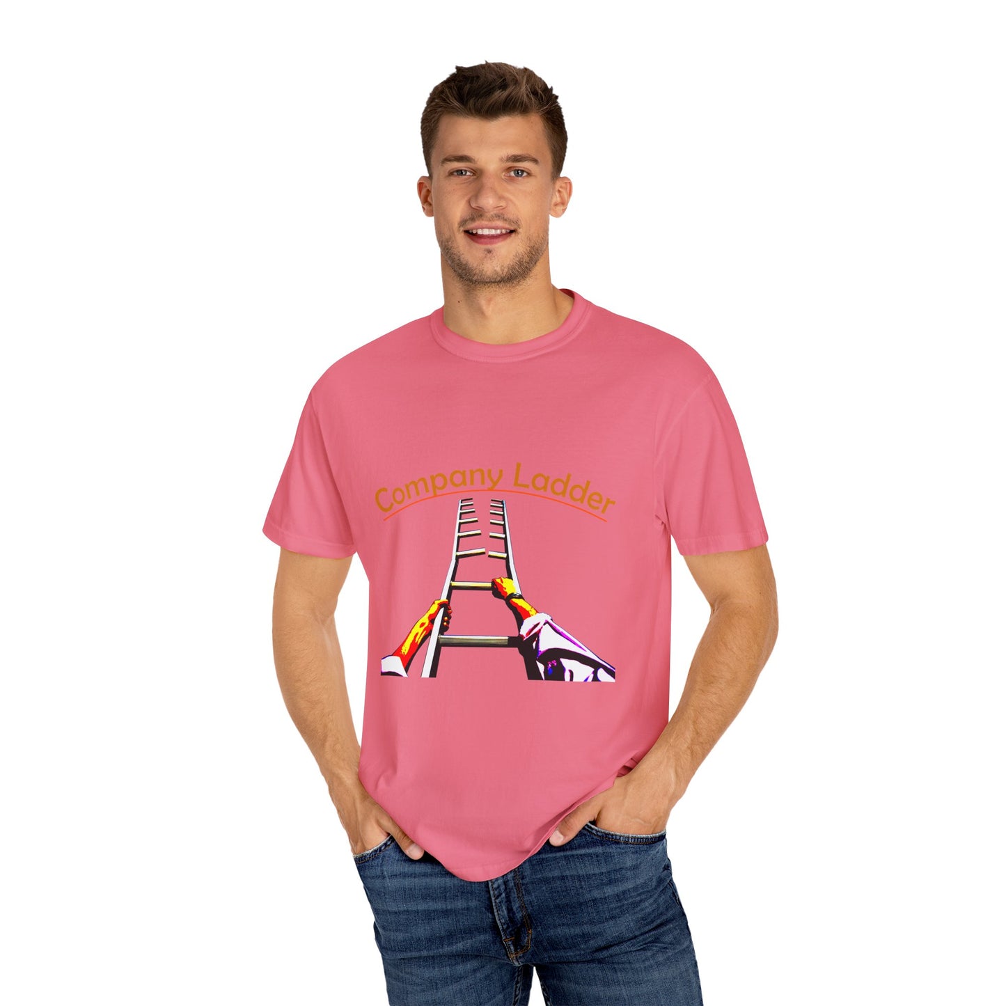 Company Ladder Unisex Garment-Dyed T-shirt - Motivational Tee for Career Growth
