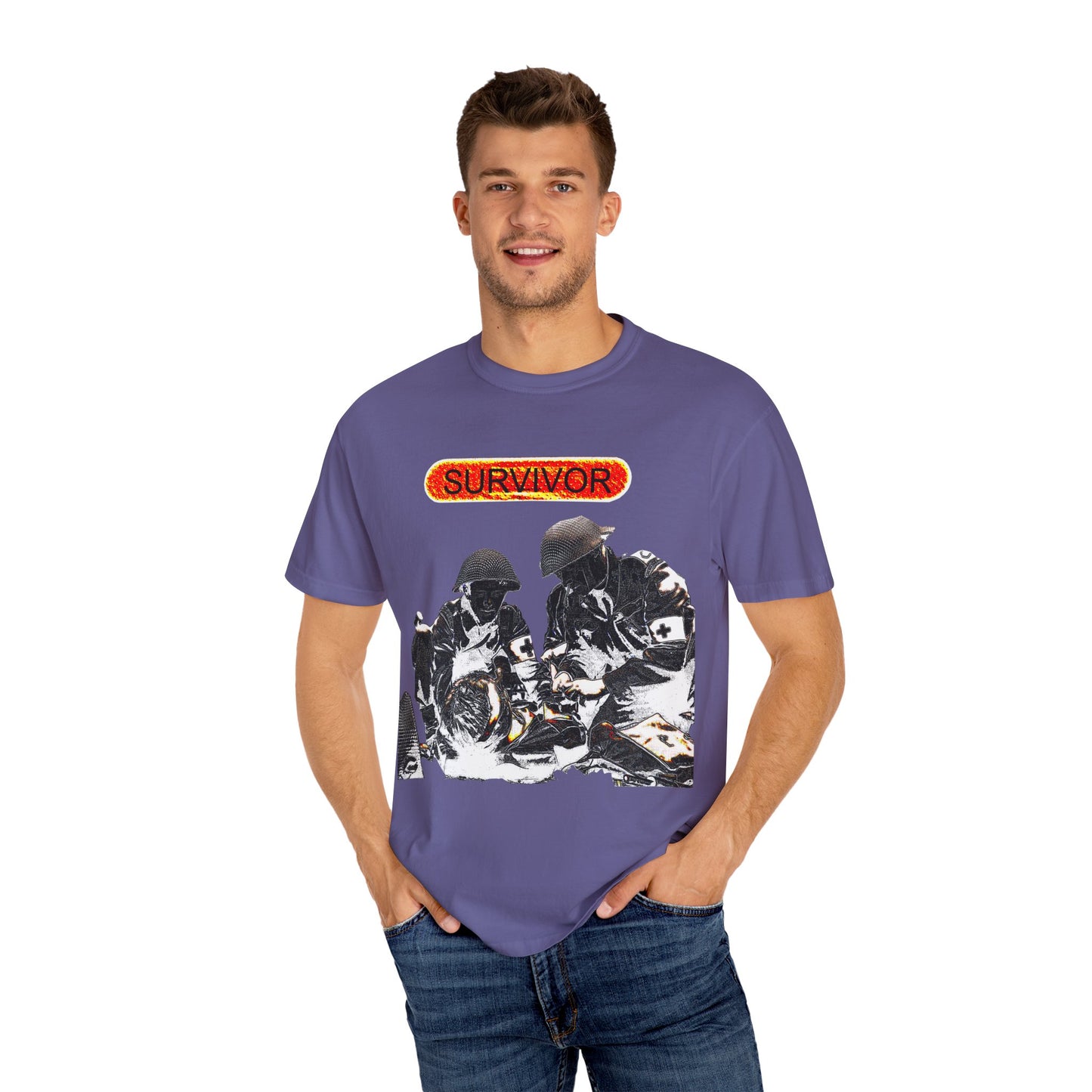 war veteran survivor Unisex Garment-Dyed T-shirt