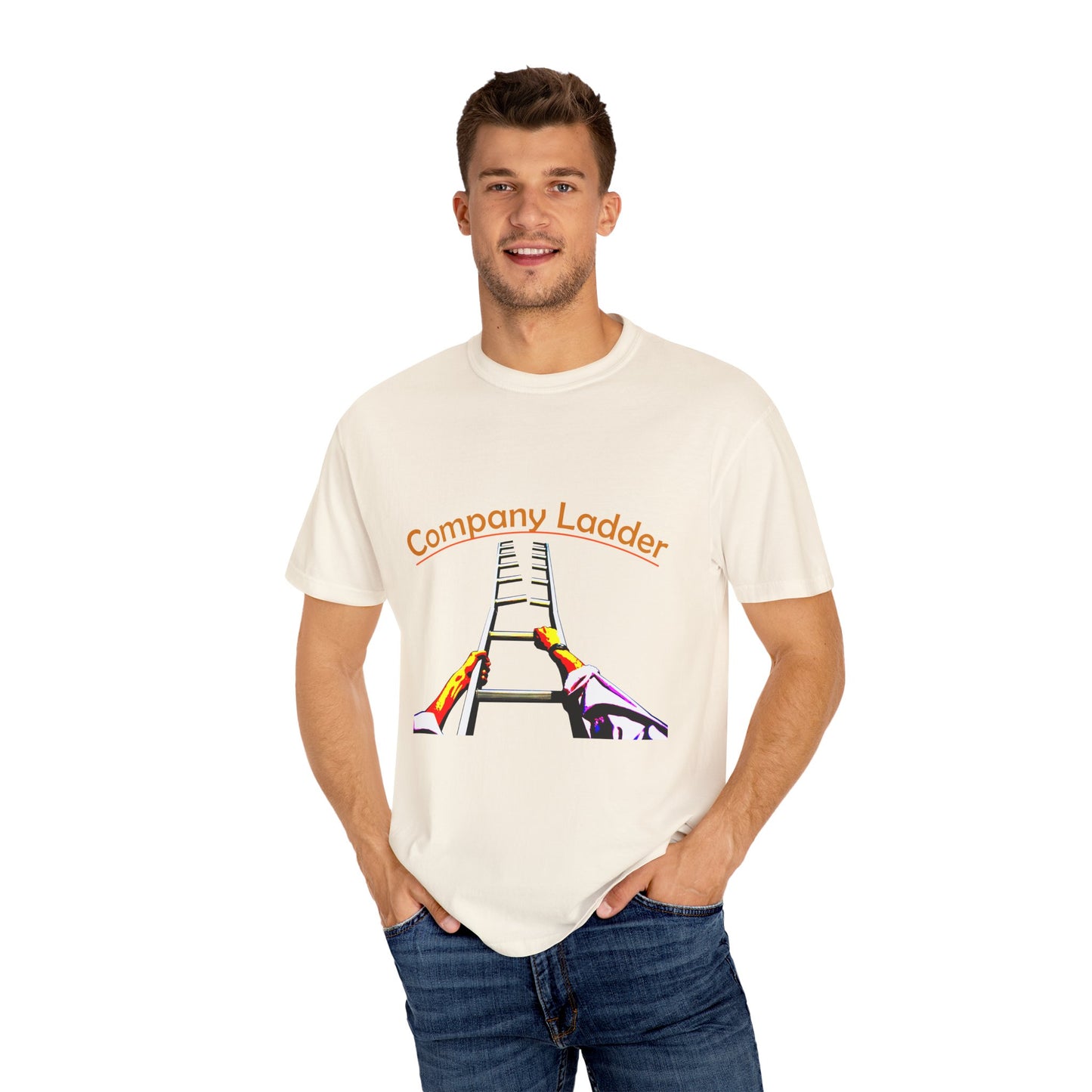 Company Ladder Unisex Garment-Dyed T-shirt - Motivational Tee for Career Growth