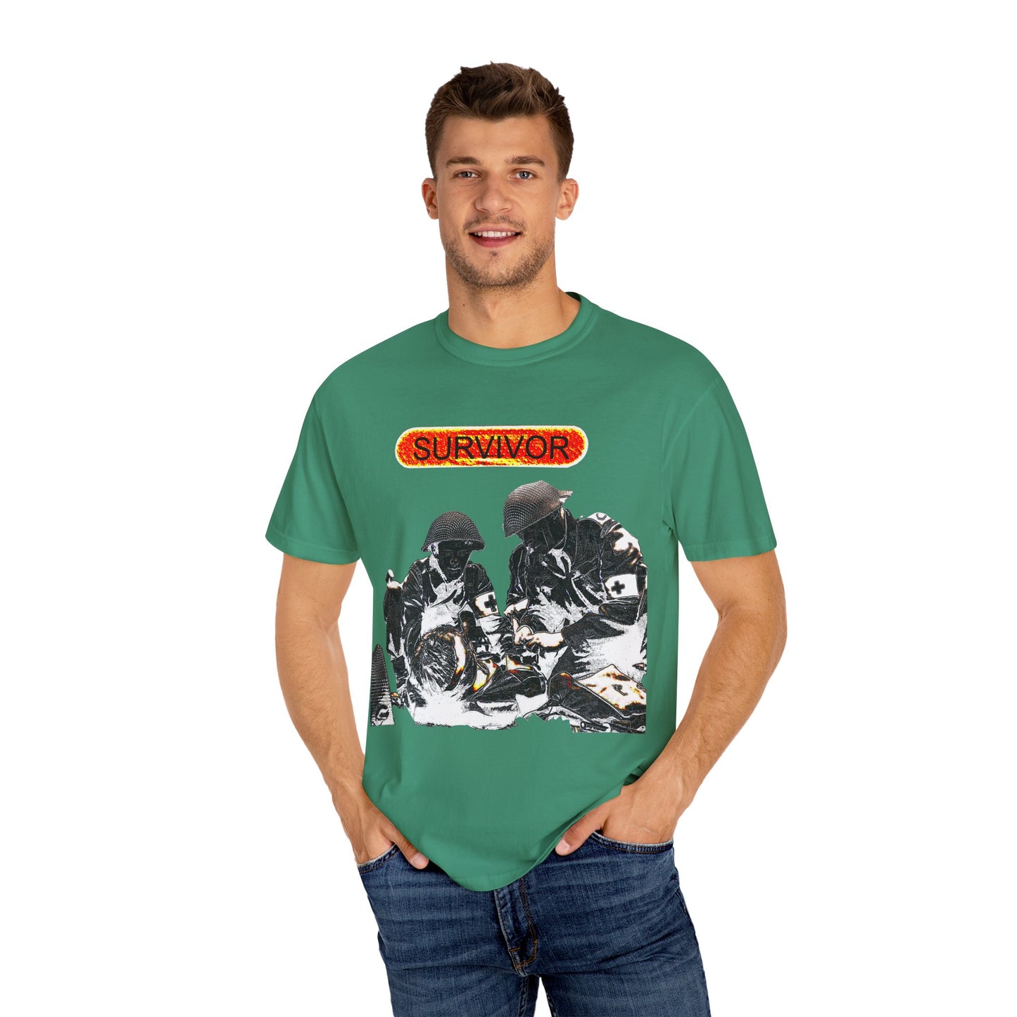 war veteran survivor Unisex Garment-Dyed T-shirt