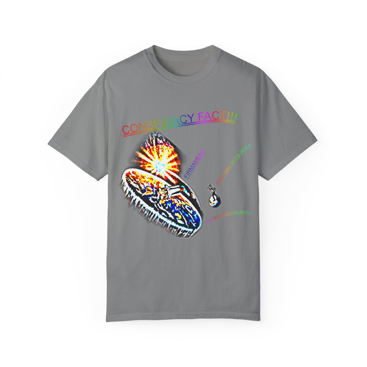 CONSPIRACY FACT FLAT EARTH Unisex Garment-Dyed T-shirt