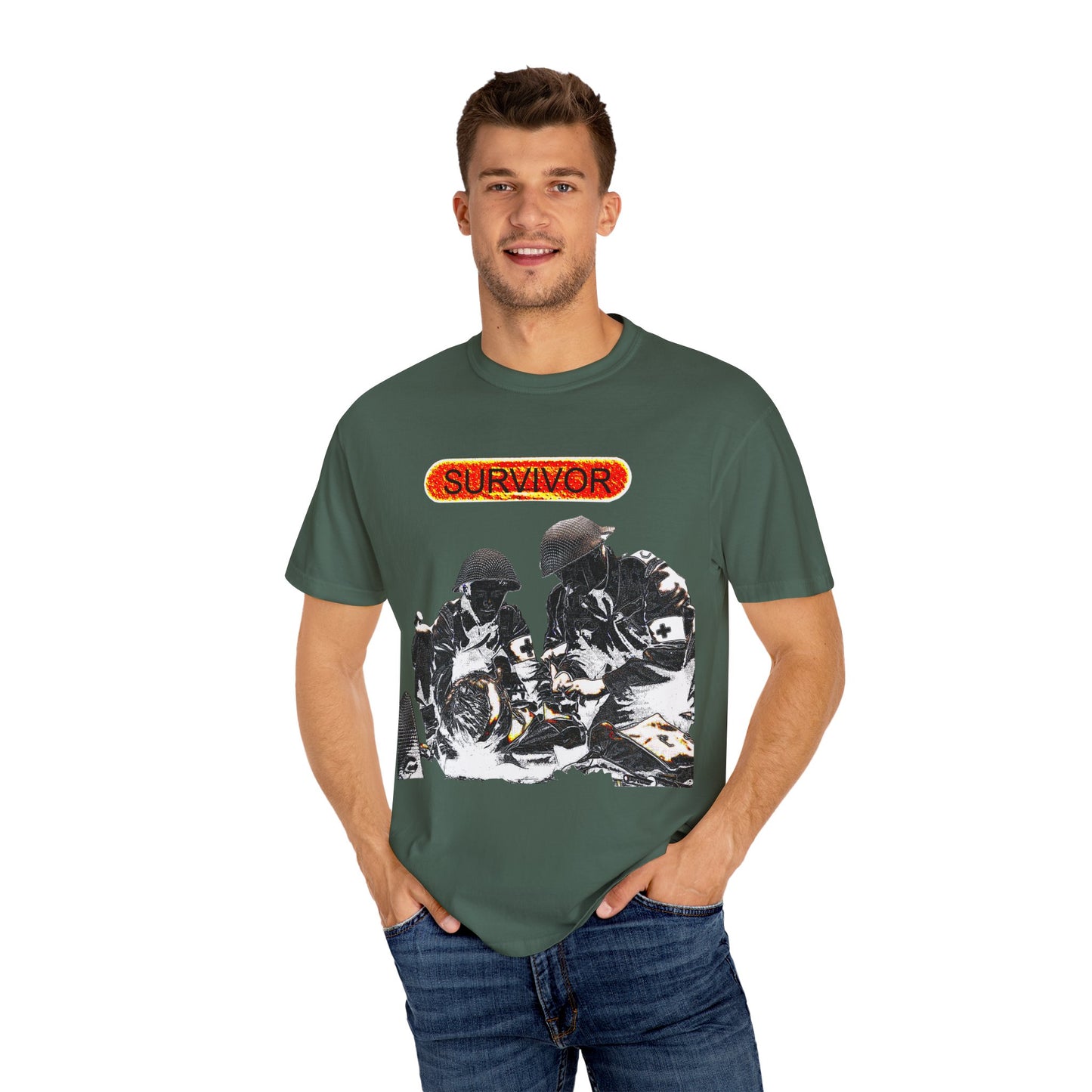 war veteran survivor Unisex Garment-Dyed T-shirt