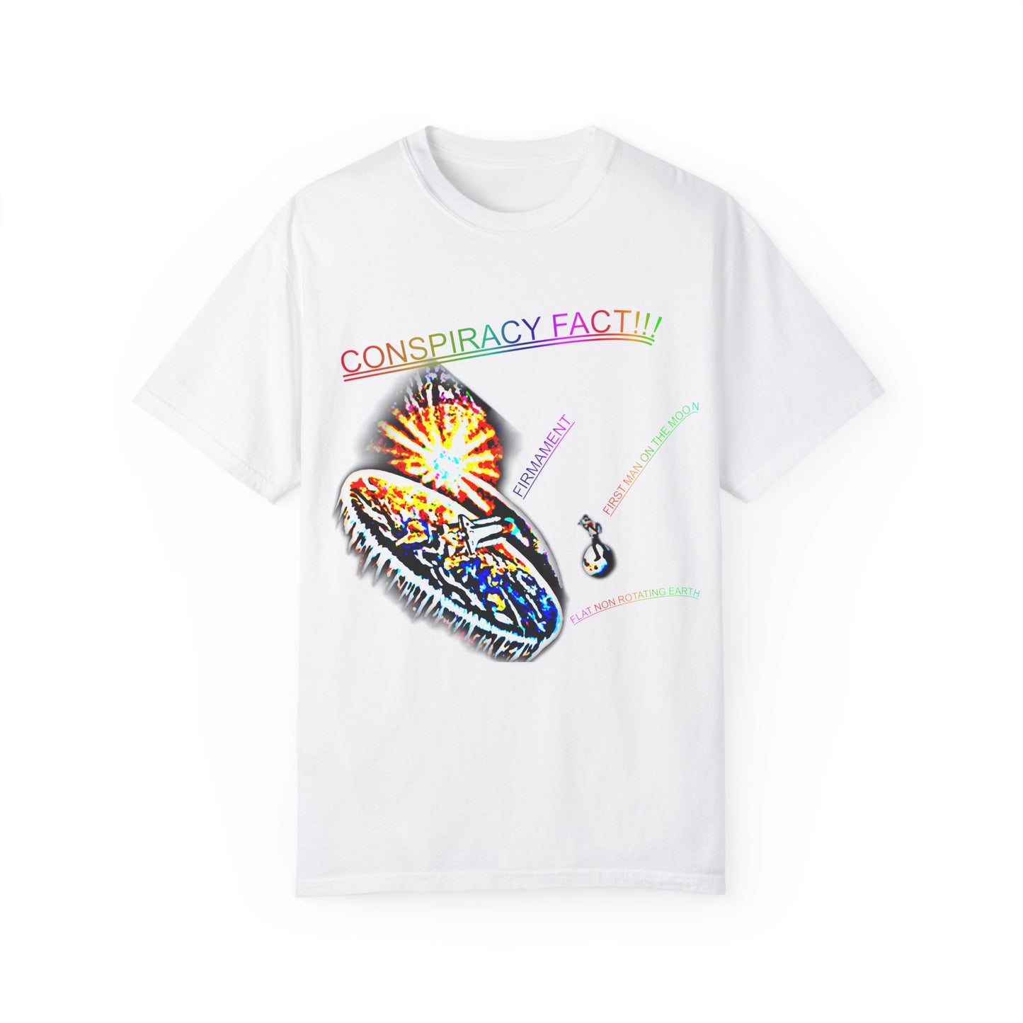 CONSPIRACY FACT FLAT EARTH Unisex Garment-Dyed T-shirt