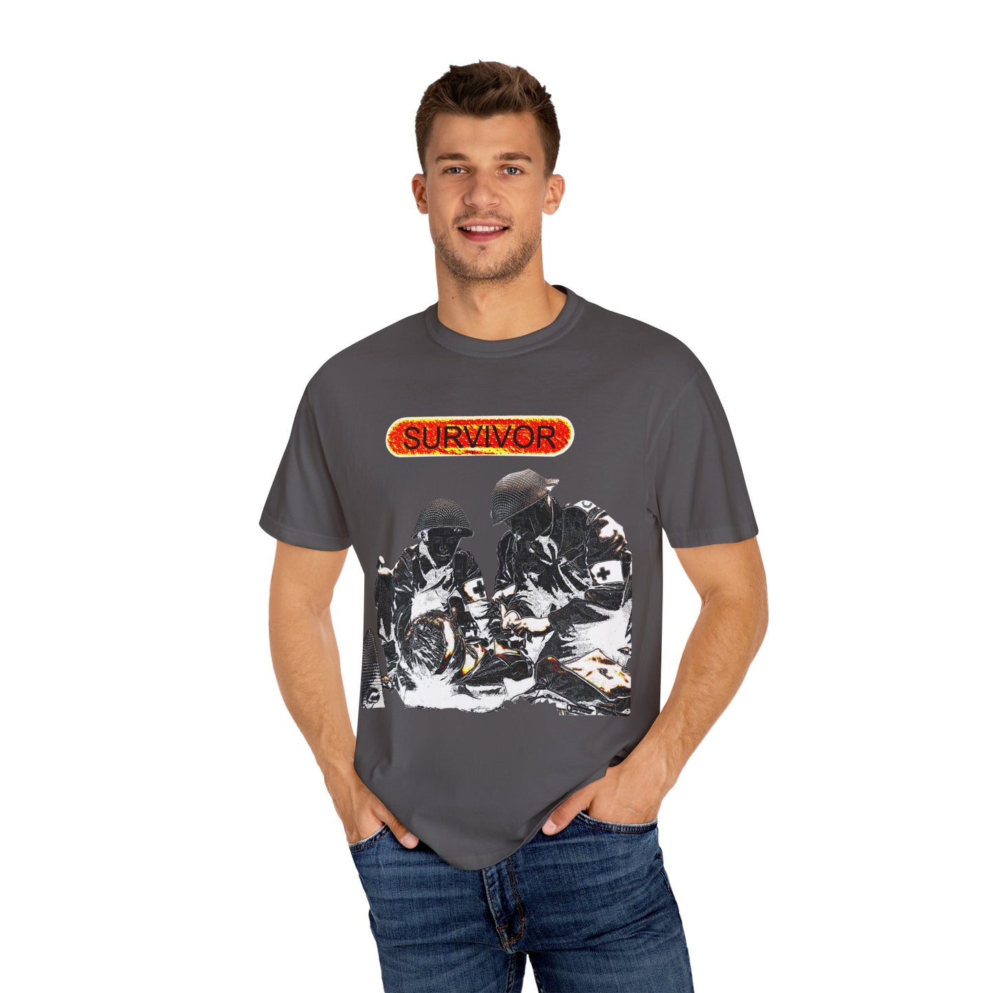 war veteran survivor Unisex Garment-Dyed T-shirt