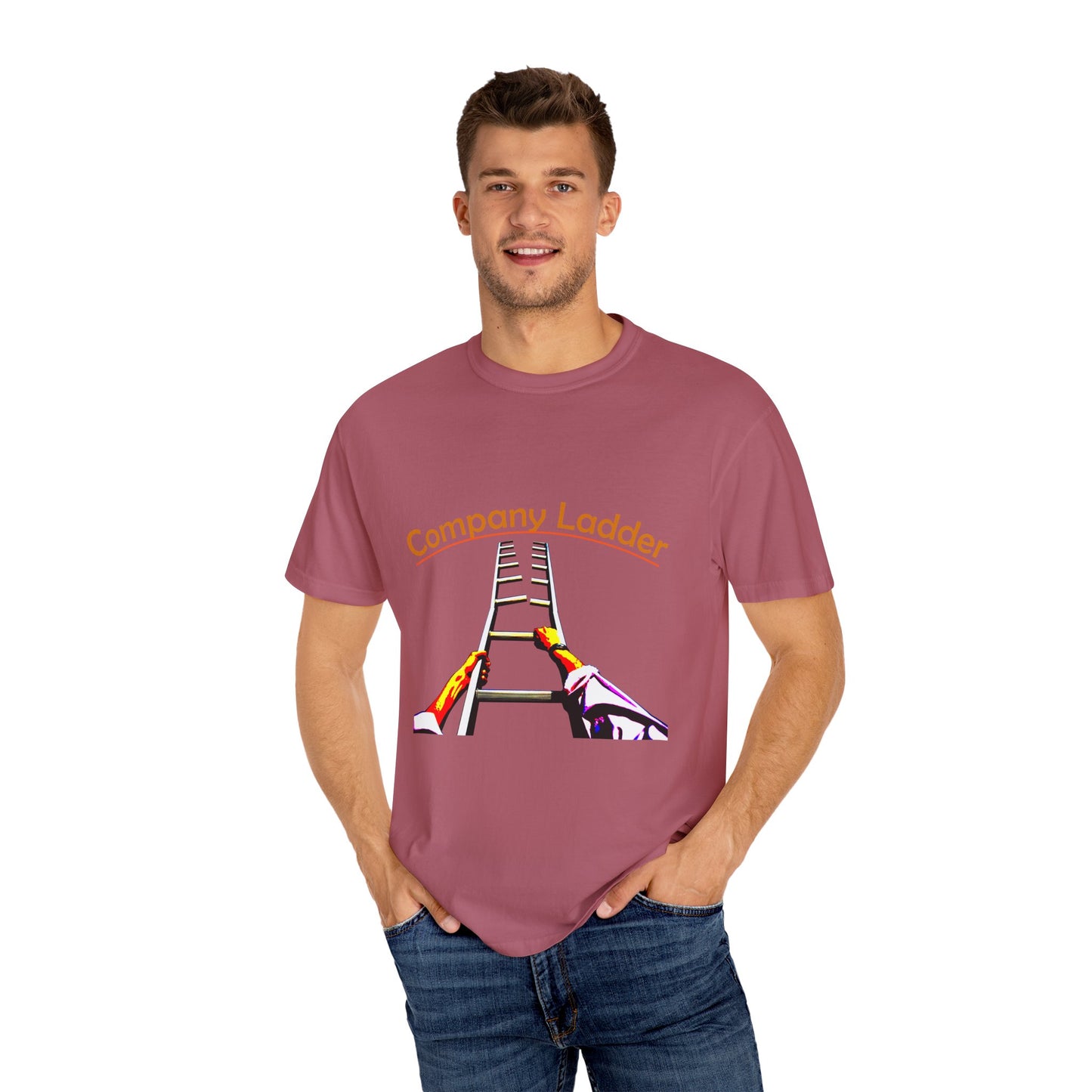 Company Ladder Unisex Garment-Dyed T-shirt - Motivational Tee for Career Growth