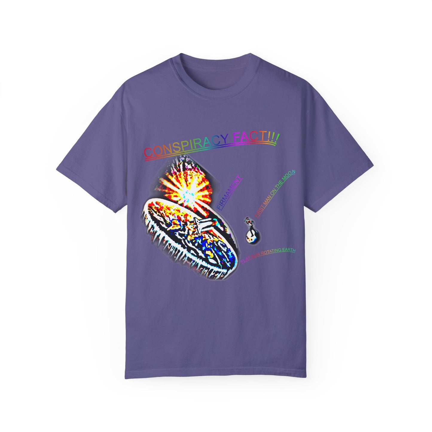 CONSPIRACY FACT FLAT EARTH Unisex Garment-Dyed T-shirt