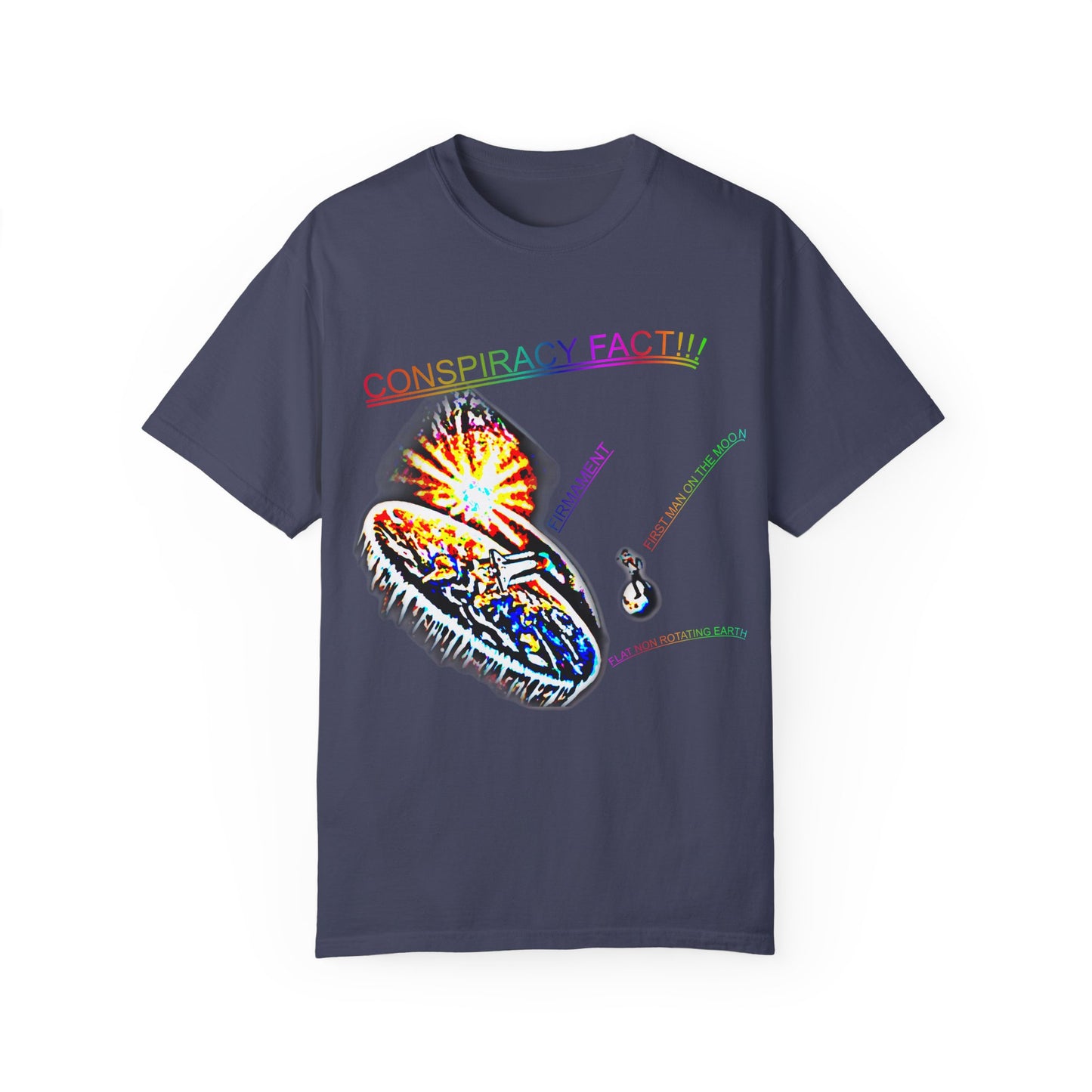 CONSPIRACY FACT FLAT EARTH Unisex Garment-Dyed T-shirt