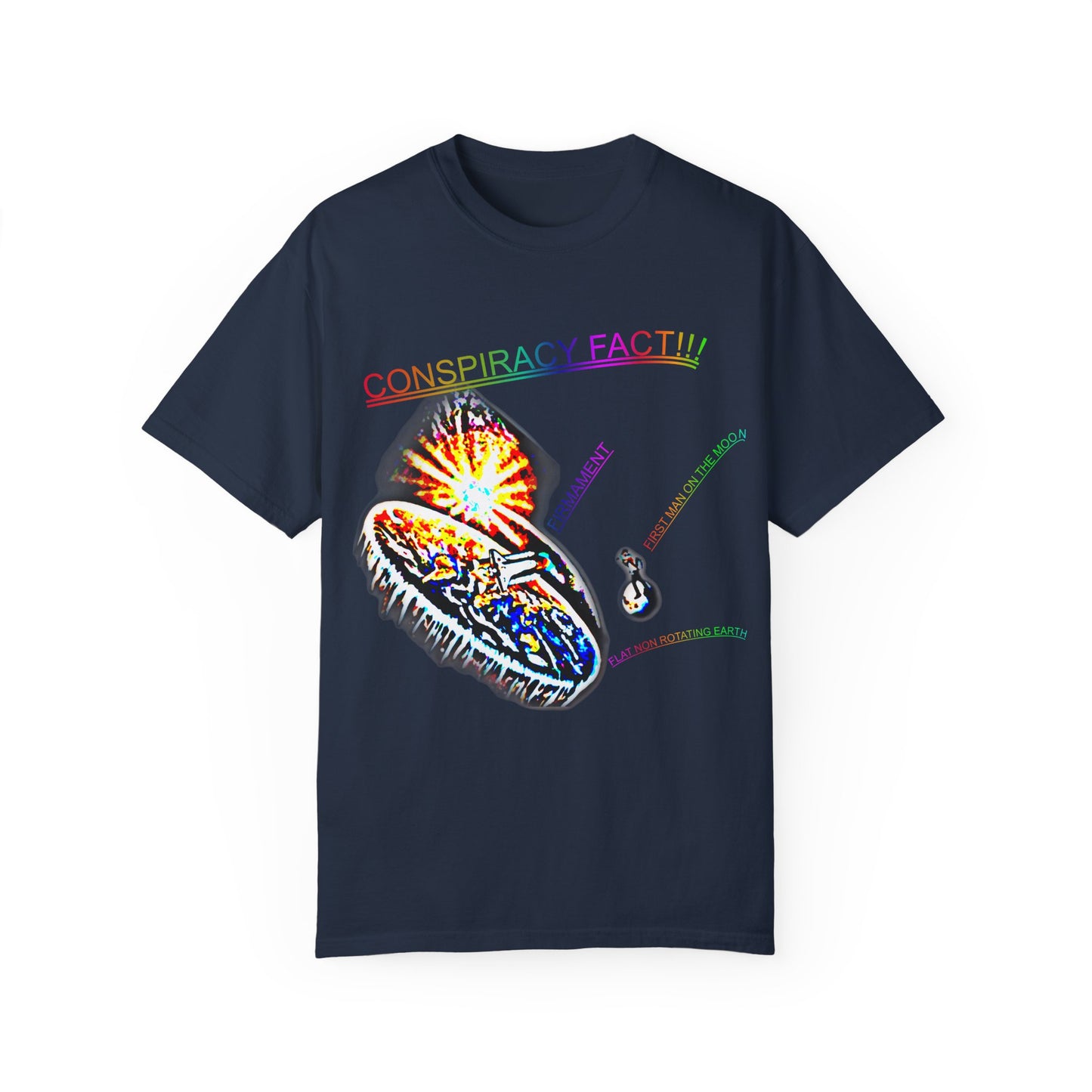 CONSPIRACY FACT FLAT EARTH Unisex Garment-Dyed T-shirt
