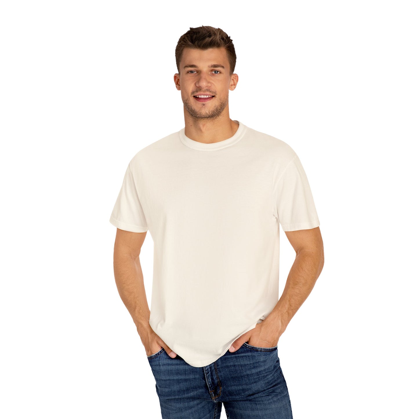 T-Shirt Can't Fit Through the Door No More Unisex Garment-Dyed Tee