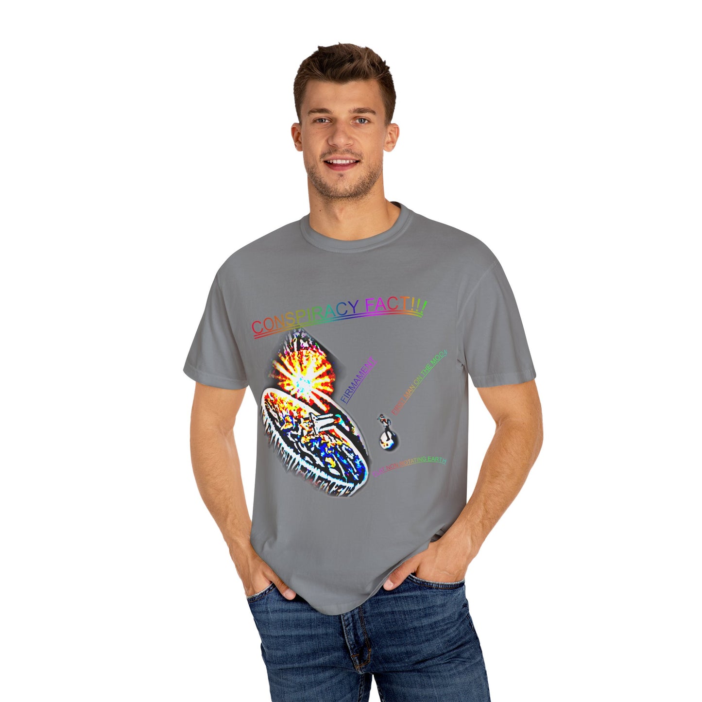 CONSPIRACY FACT FLAT EARTH Unisex Garment-Dyed T-shirt