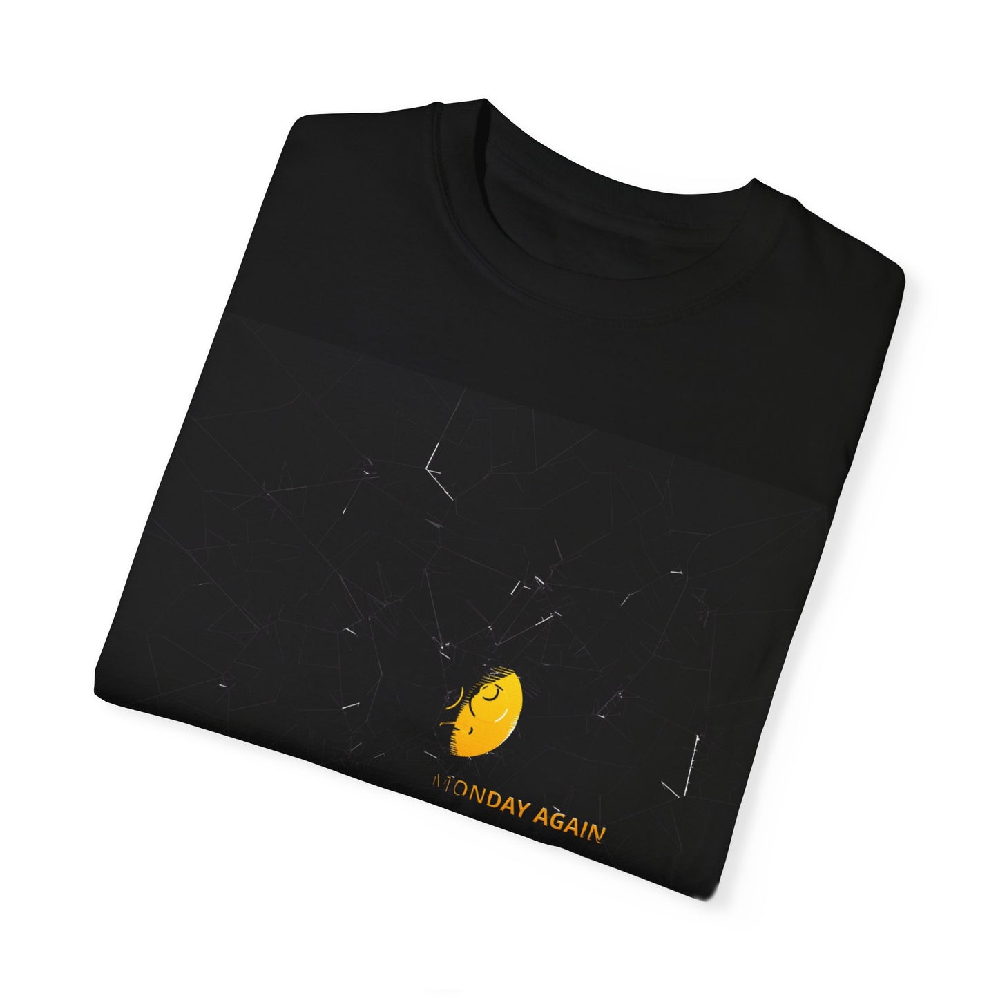 Dyed T-shirt IT'S MONDAY AGAIN Print
