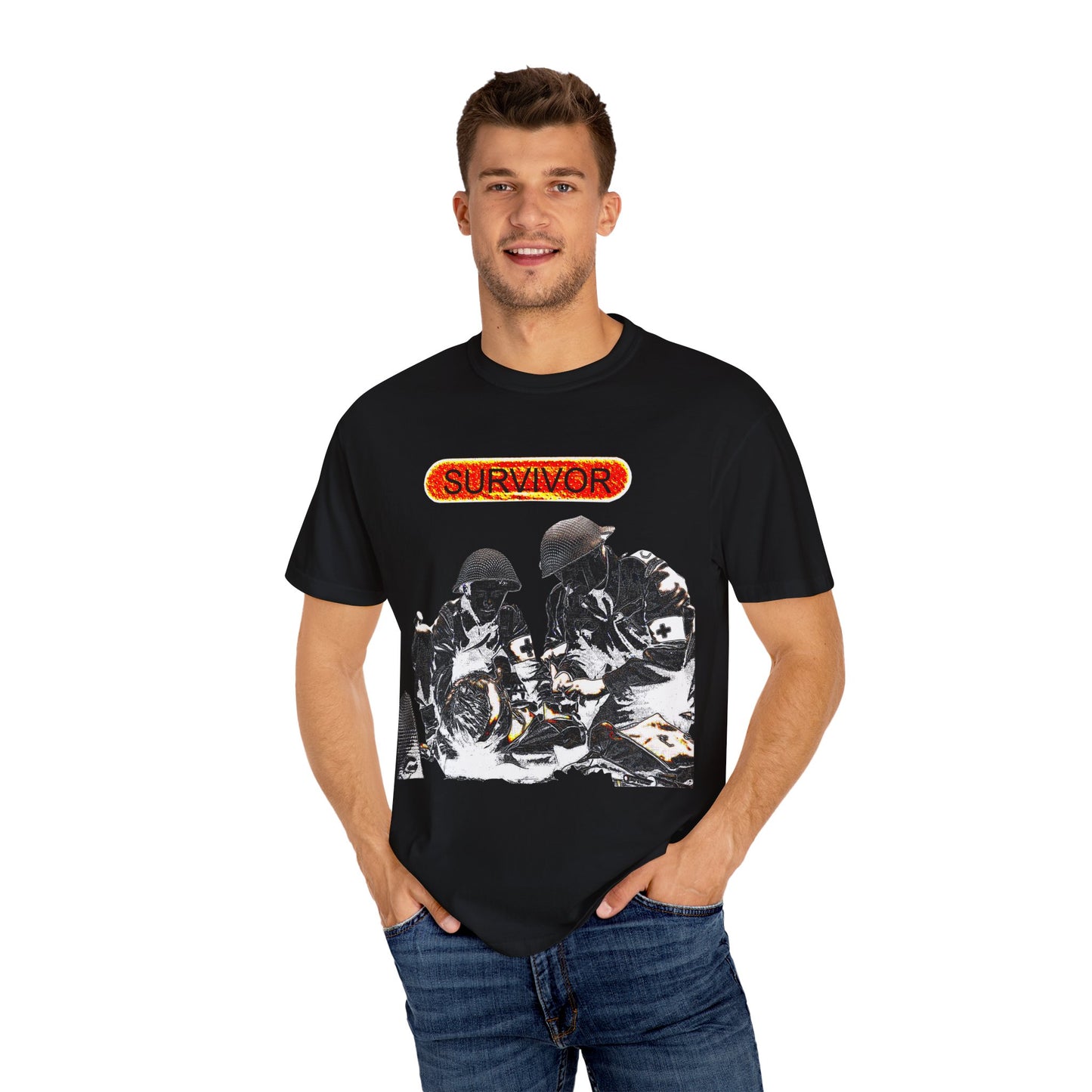 war veteran survivor Unisex Garment-Dyed T-shirt