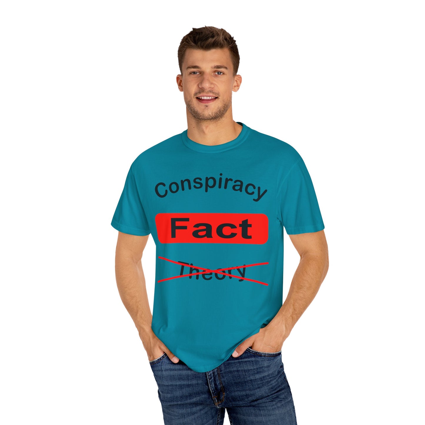 Unisex Garment-Dyed T-Shirt - 'Conspiracy Fact' Graphic Tee for Trendsetters