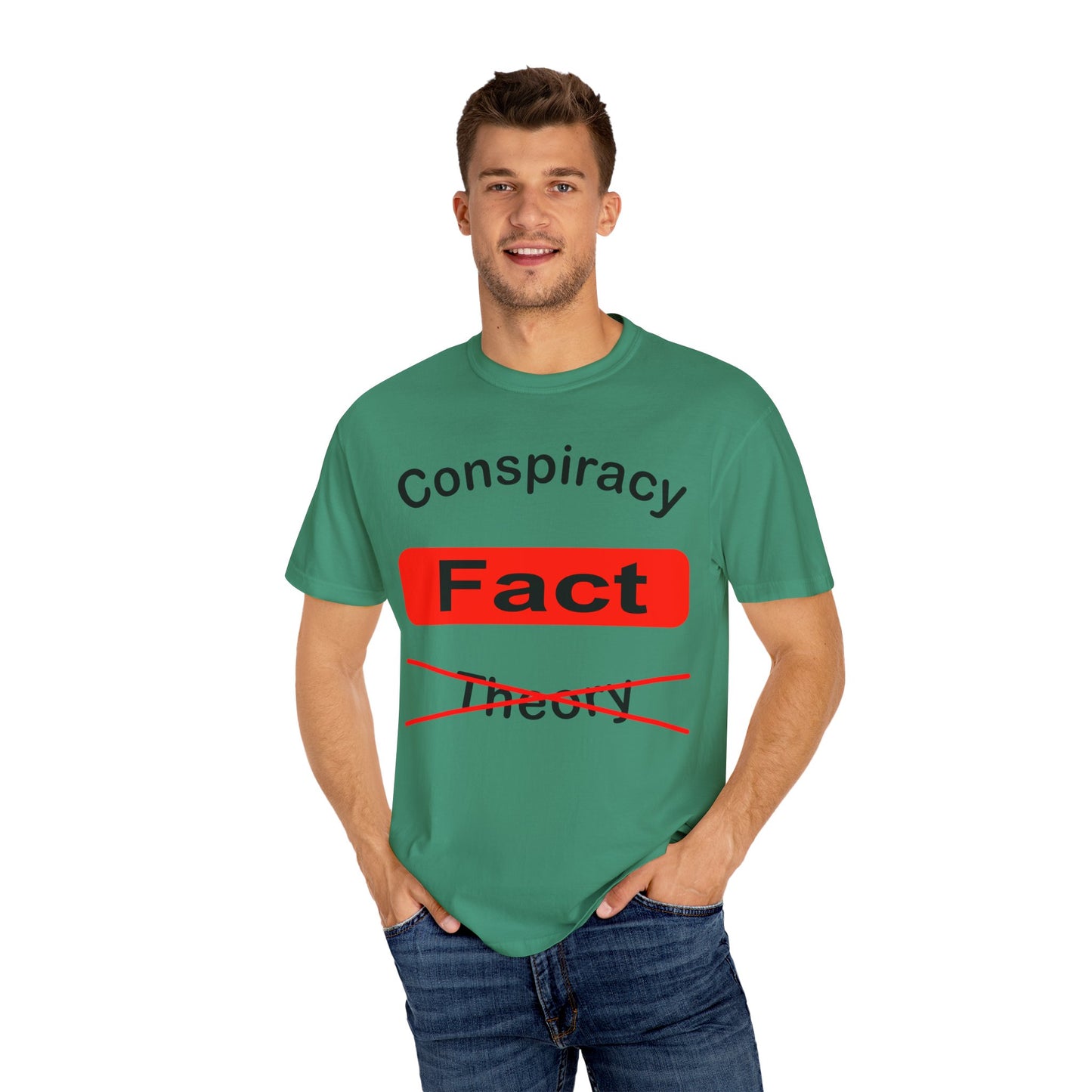 Unisex Garment-Dyed T-Shirt - 'Conspiracy Fact' Graphic Tee for Trendsetters