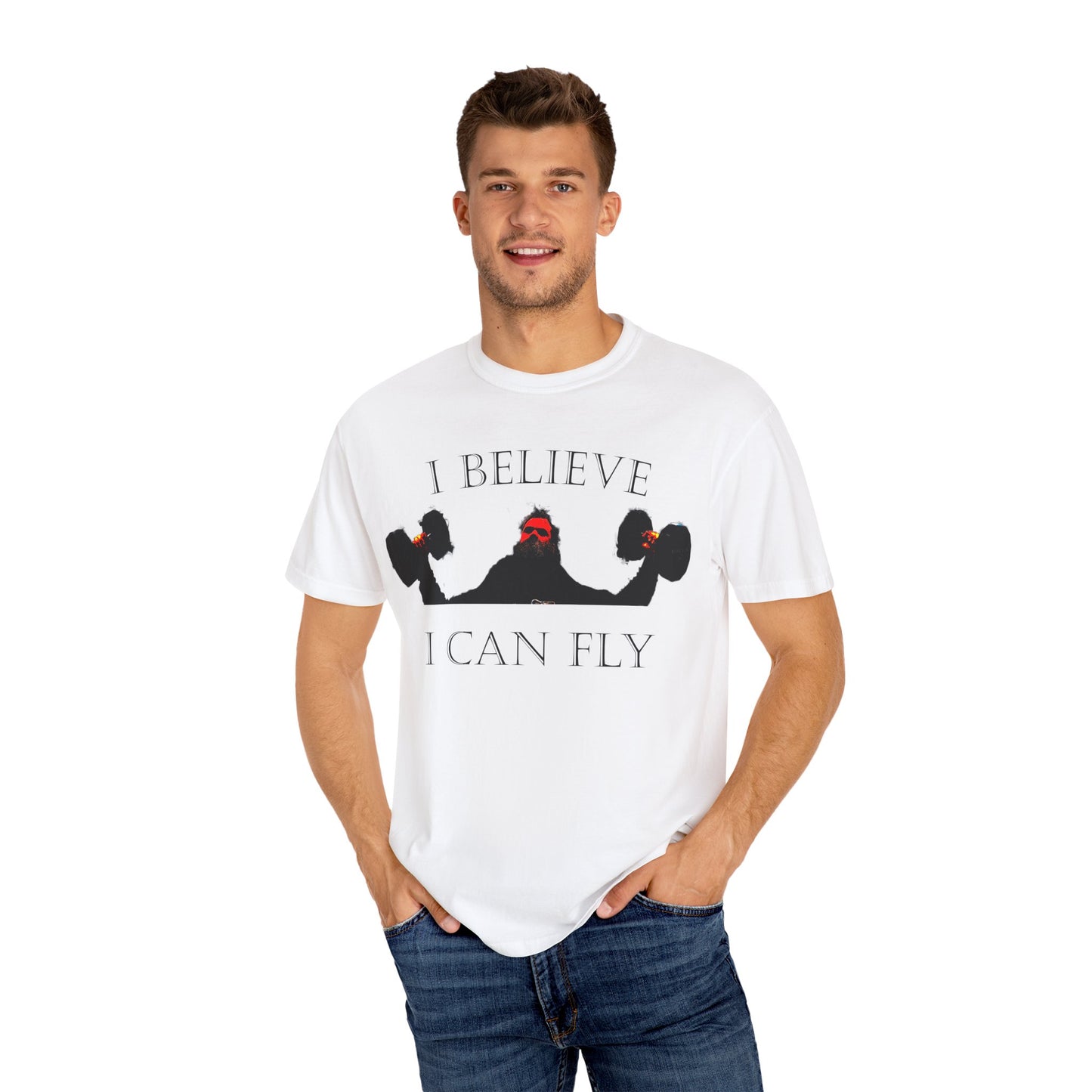Motivational Fitness T-Shirt - I Believe I Can Fly