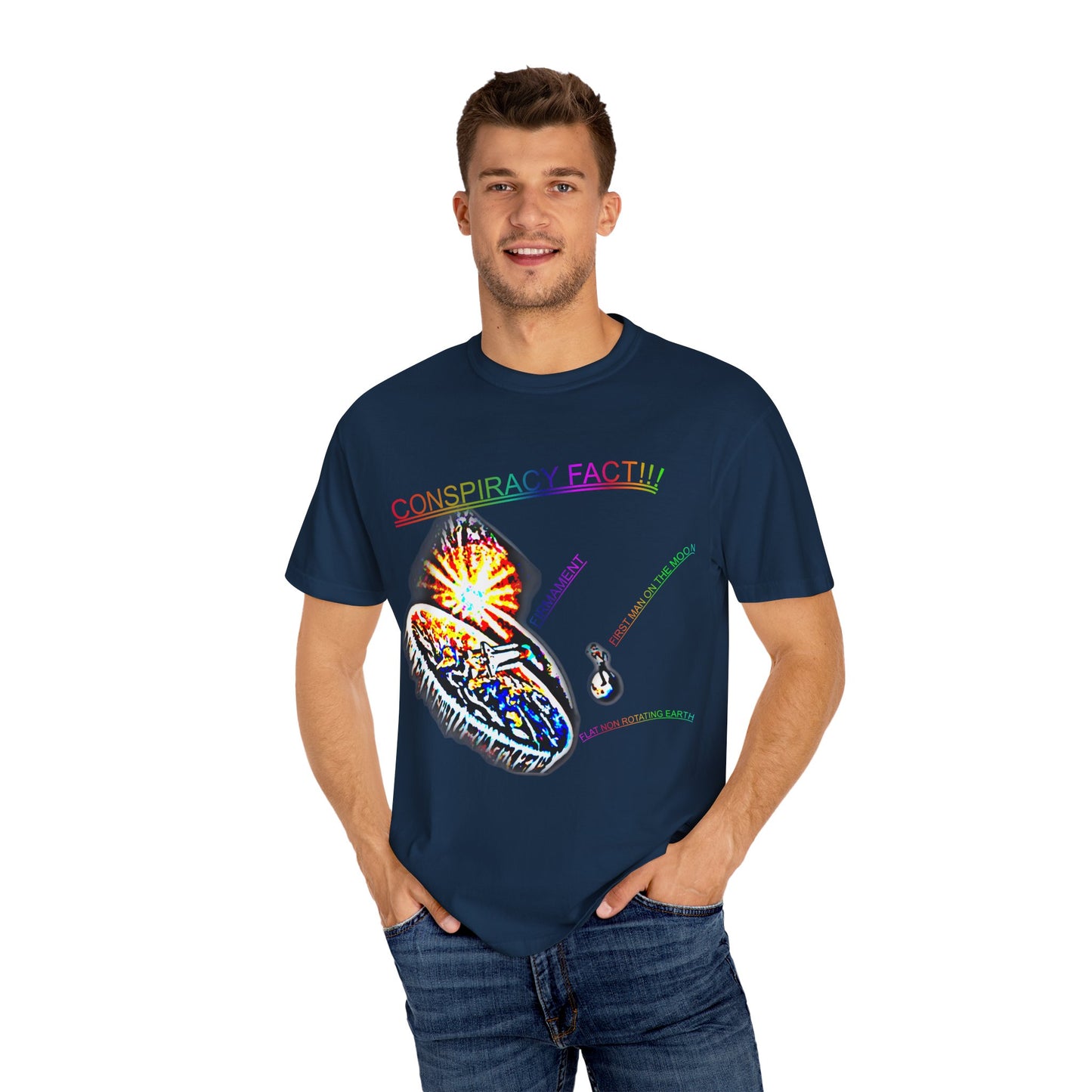 CONSPIRACY FACT FLAT EARTH Unisex Garment-Dyed T-shirt
