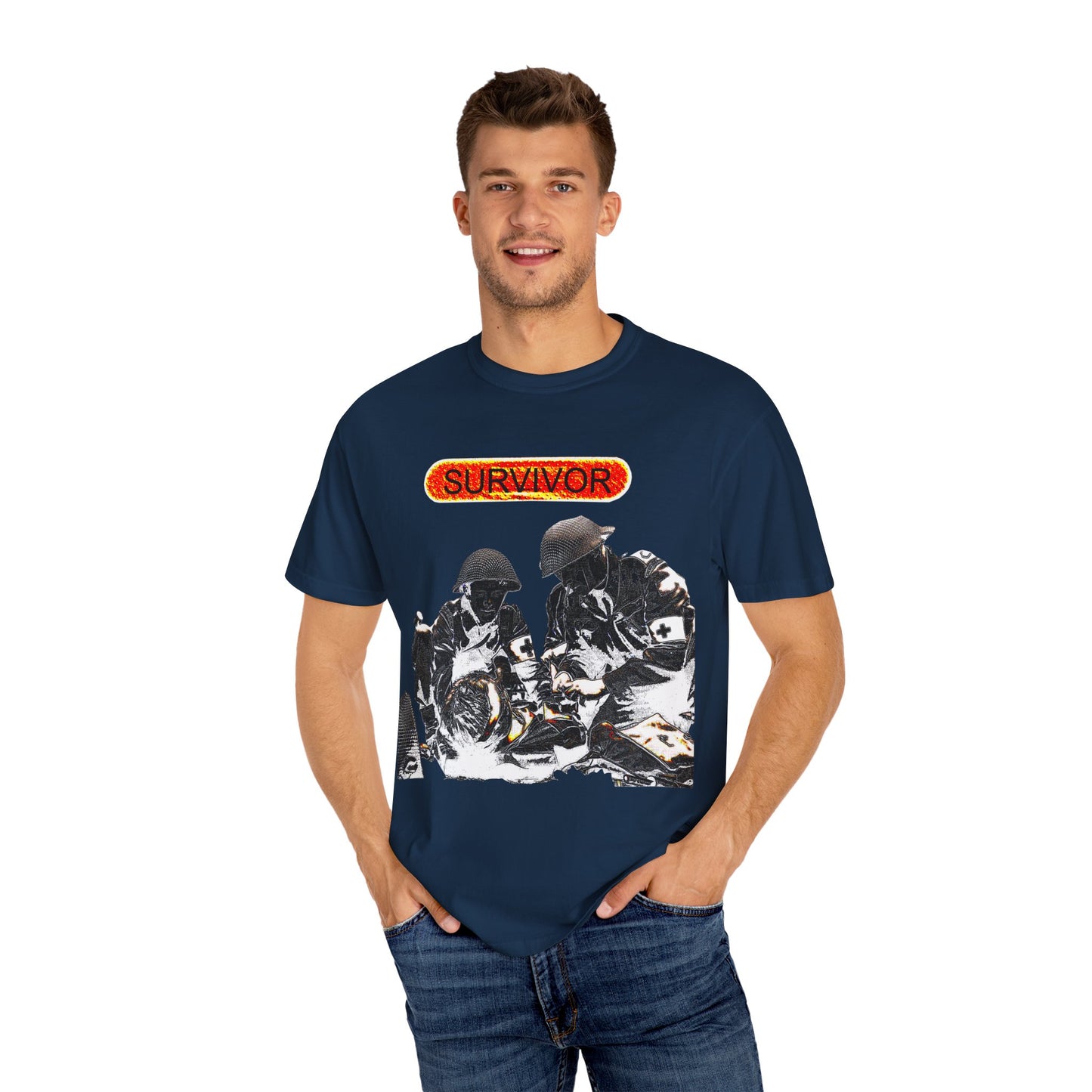 war veteran survivor Unisex Garment-Dyed T-shirt