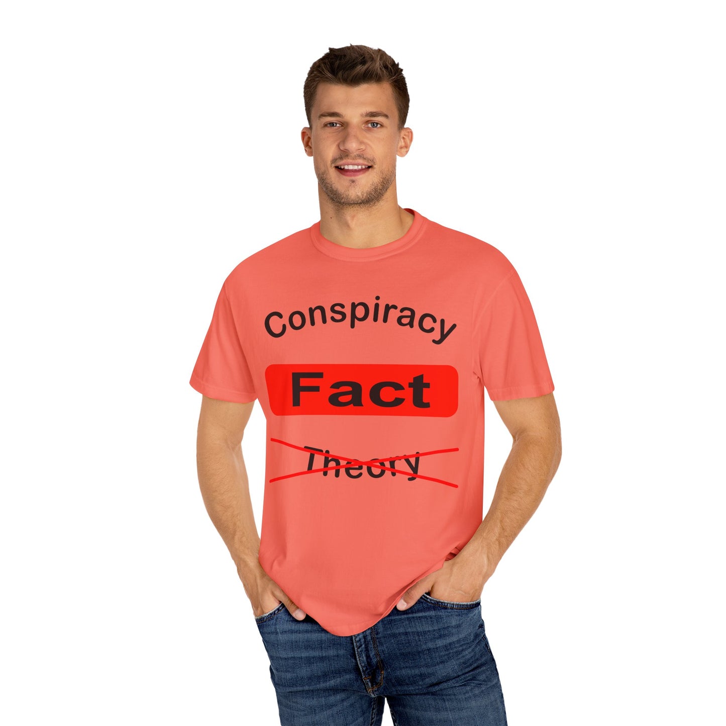 Unisex Garment-Dyed T-Shirt - 'Conspiracy Fact' Graphic Tee for Trendsetters