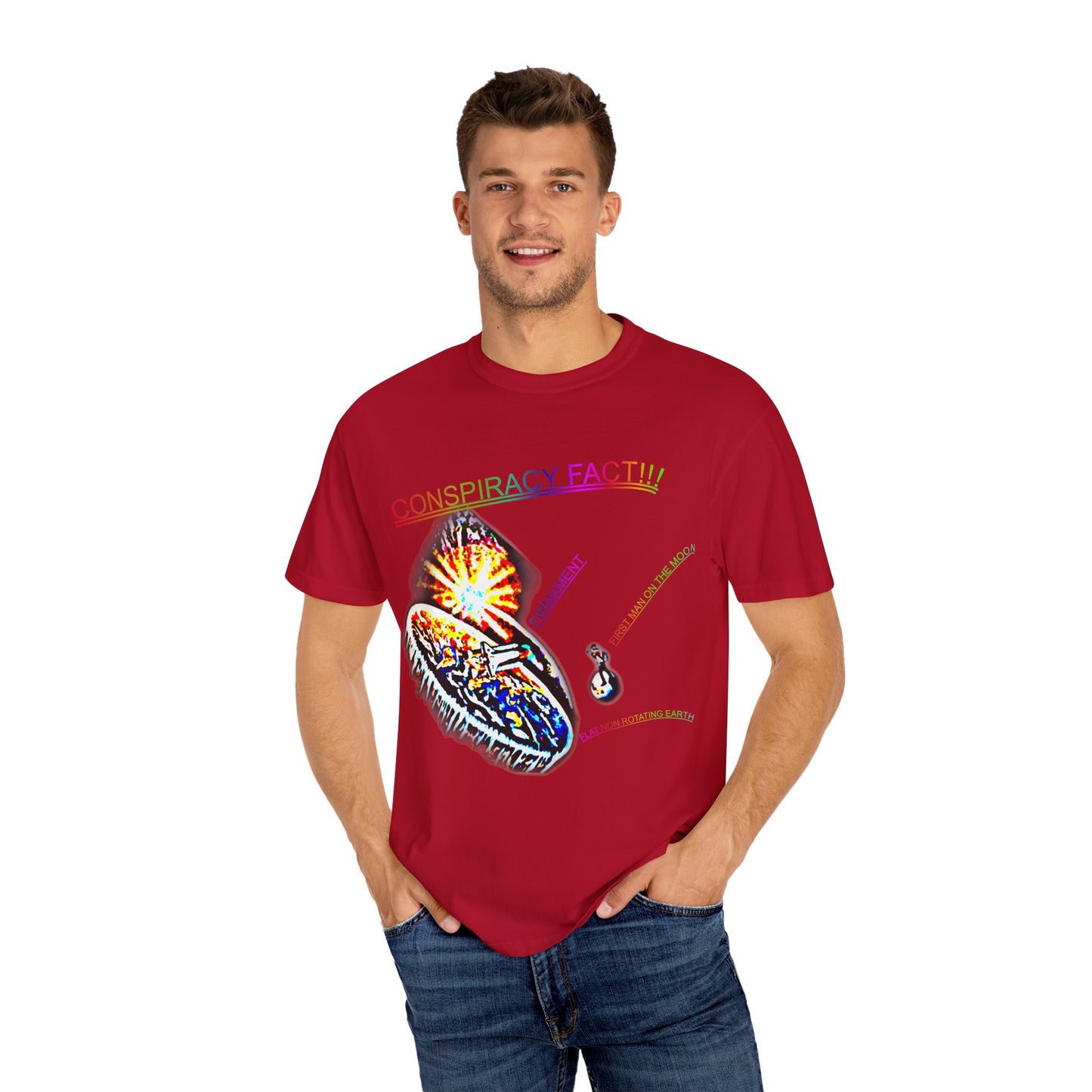CONSPIRACY FACT FLAT EARTH Unisex Garment-Dyed T-shirt