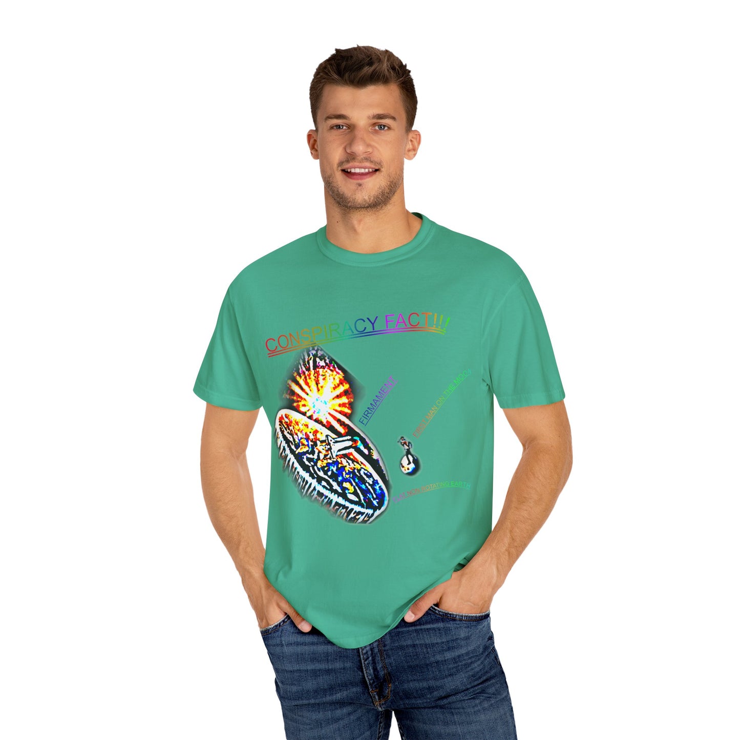 CONSPIRACY FACT FLAT EARTH Unisex Garment-Dyed T-shirt