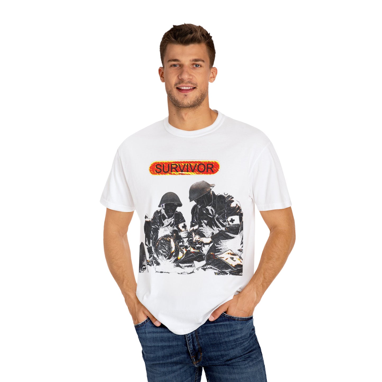 war veteran survivor Unisex Garment-Dyed T-shirt
