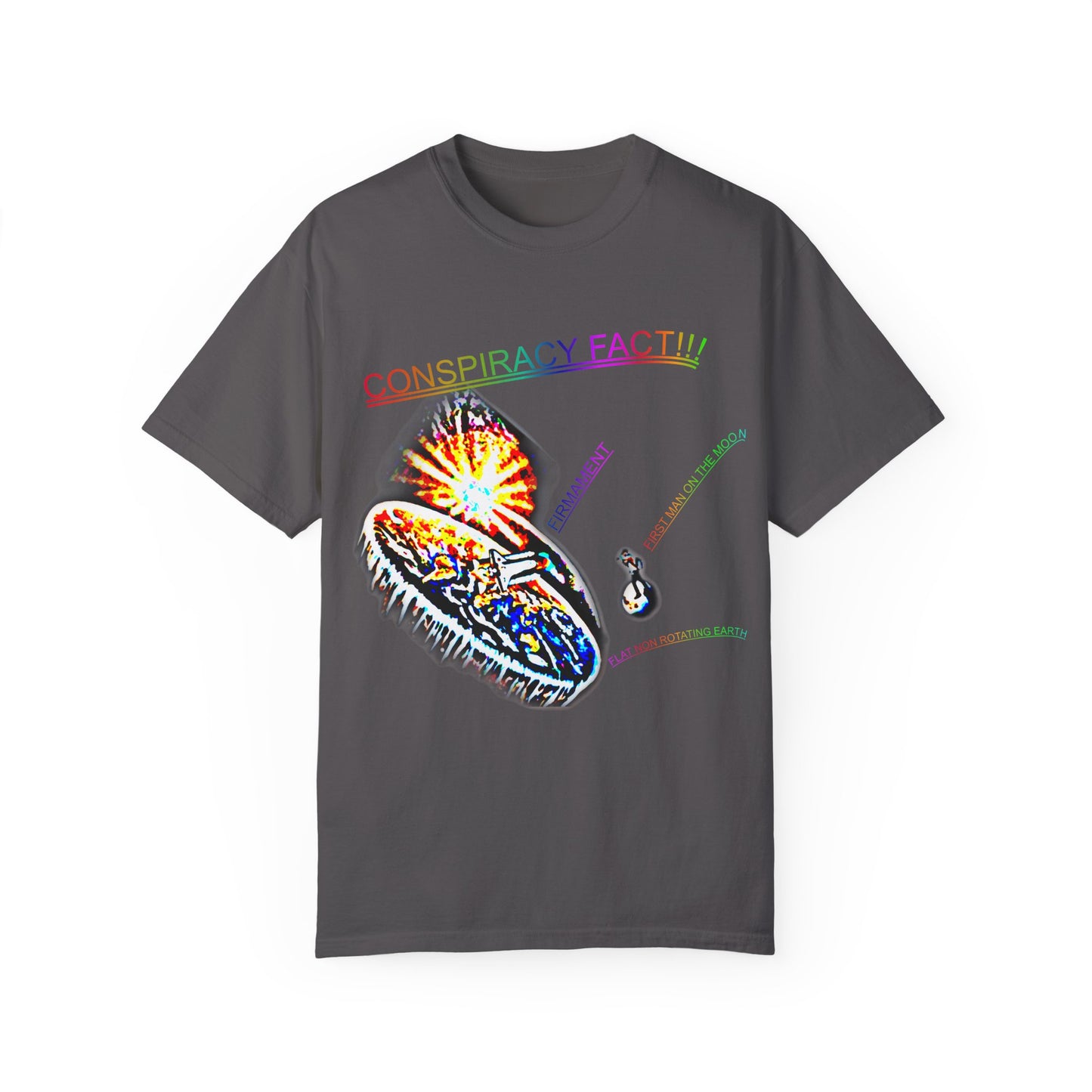 CONSPIRACY FACT FLAT EARTH Unisex Garment-Dyed T-shirt