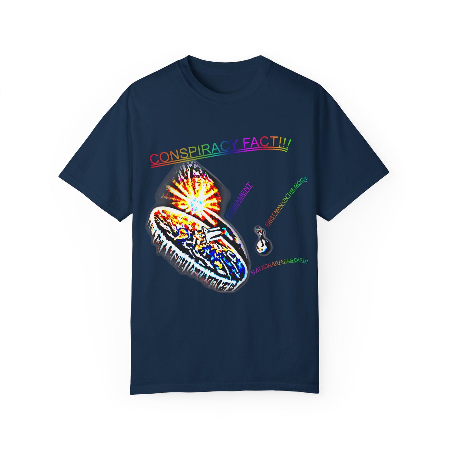 CONSPIRACY FACT FLAT EARTH Unisex Garment-Dyed T-shirt