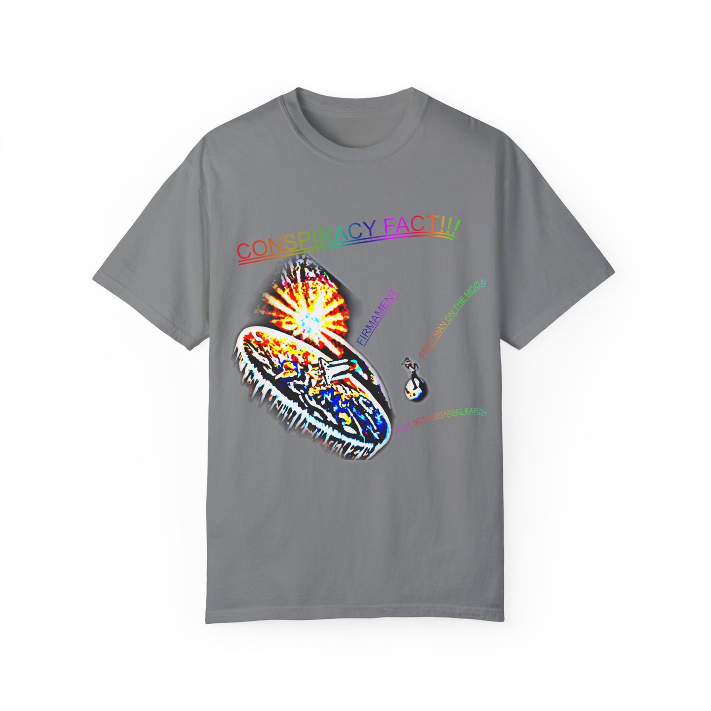 CONSPIRACY FACT FLAT EARTH Unisex Garment-Dyed T-shirt
