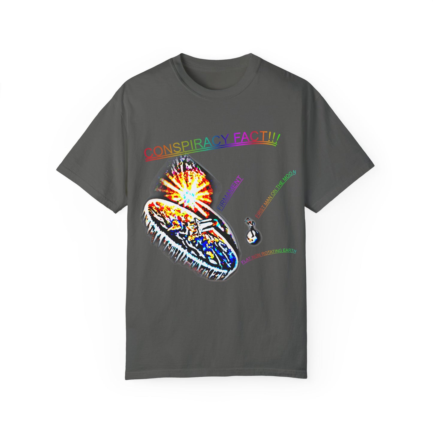 CONSPIRACY FACT FLAT EARTH Unisex Garment-Dyed T-shirt