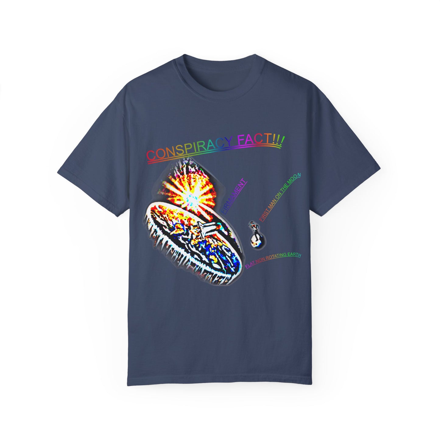 CONSPIRACY FACT FLAT EARTH Unisex Garment-Dyed T-shirt