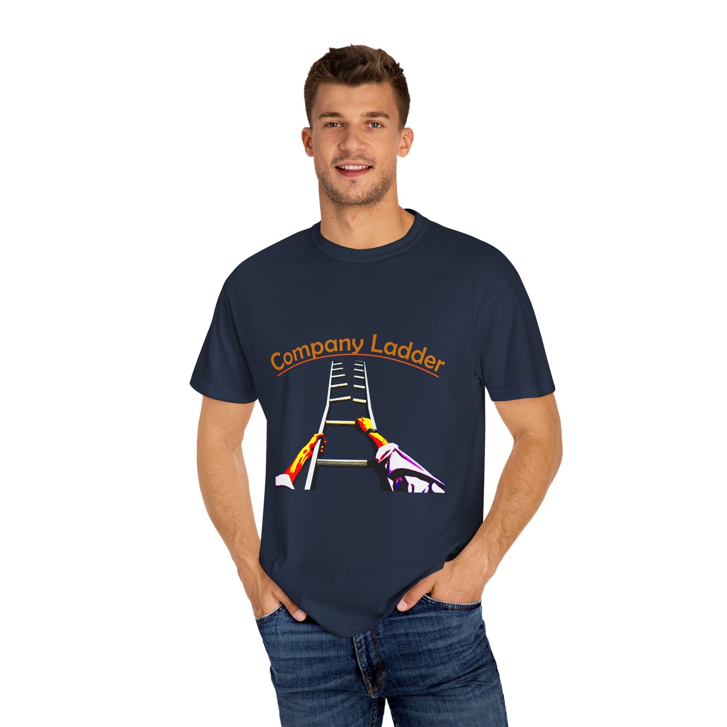 Company Ladder Unisex Garment-Dyed T-shirt - Motivational Tee for Career Growth