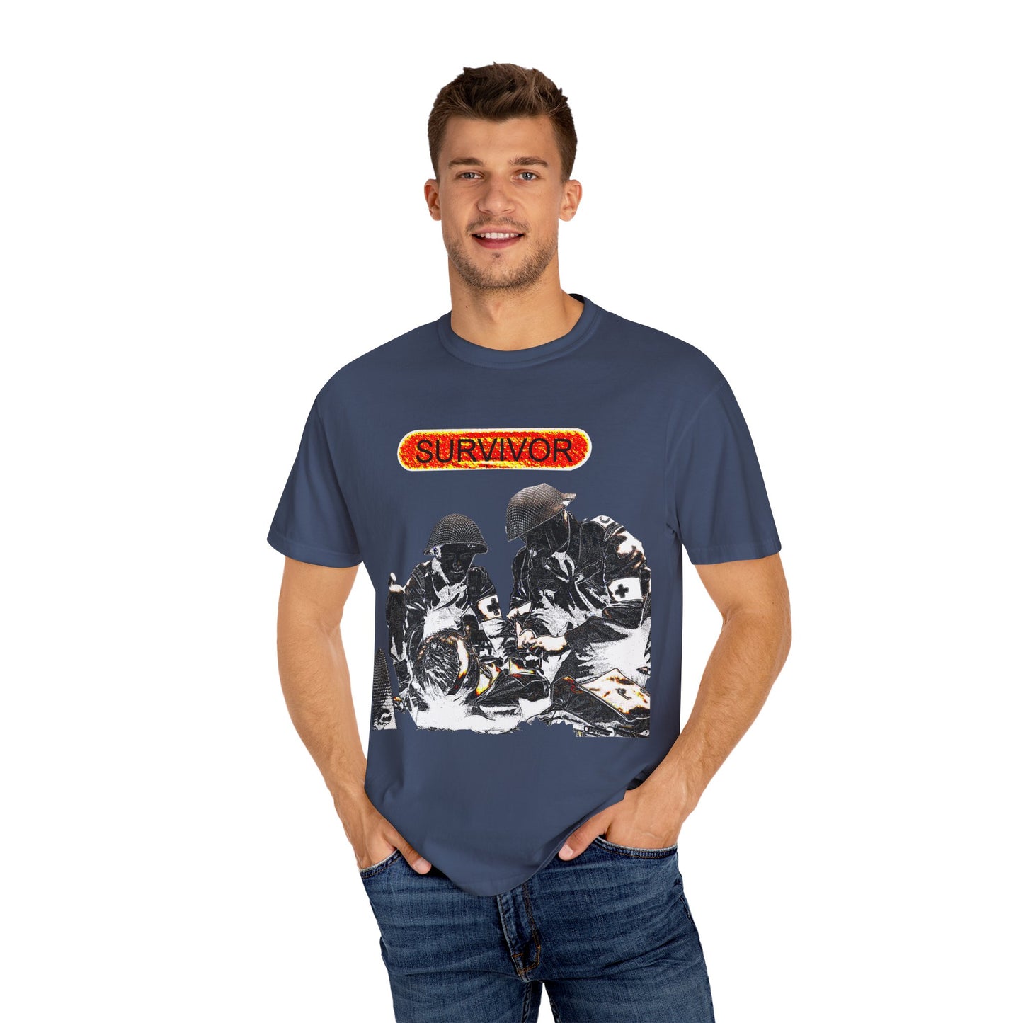 war veteran survivor Unisex Garment-Dyed T-shirt