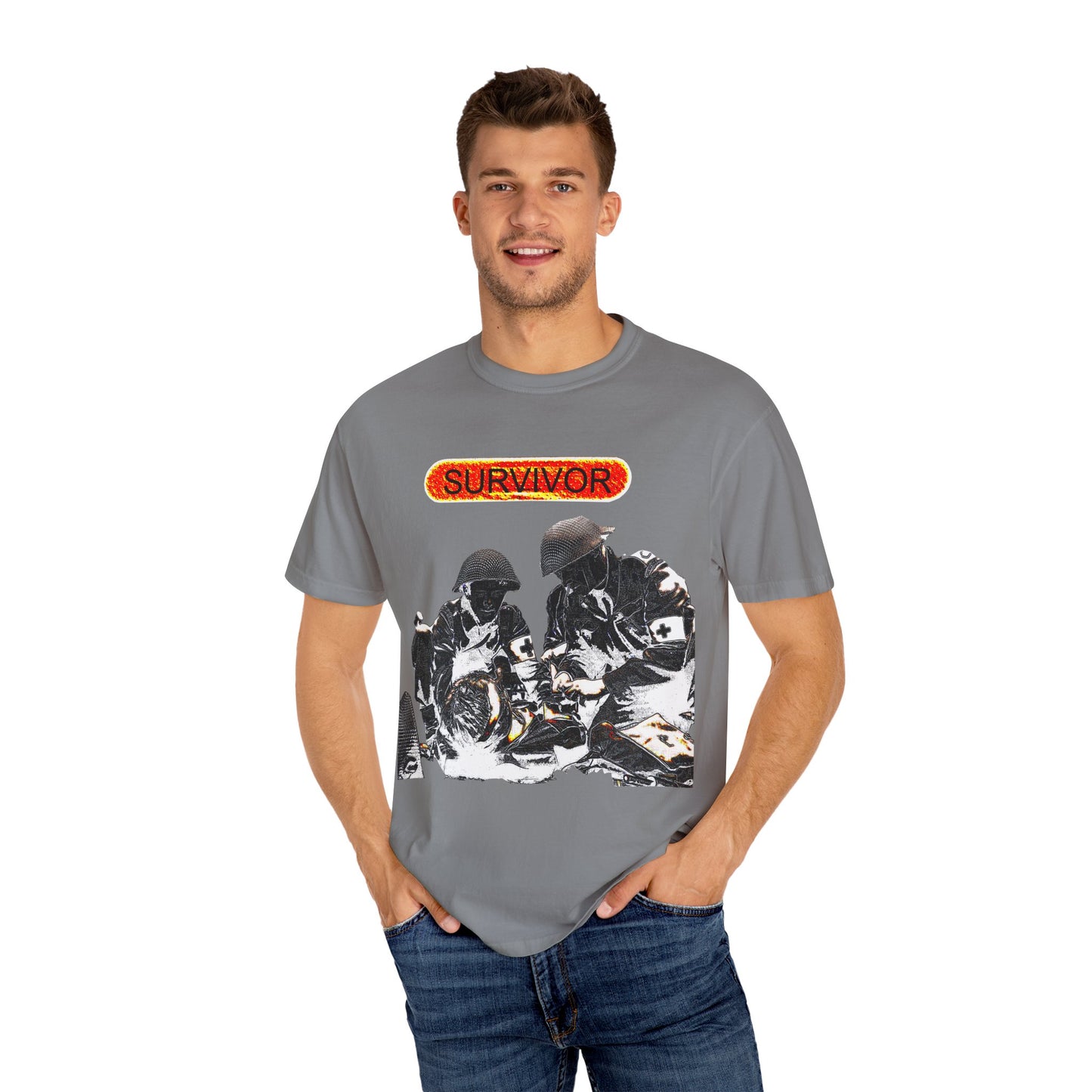 war veteran survivor Unisex Garment-Dyed T-shirt