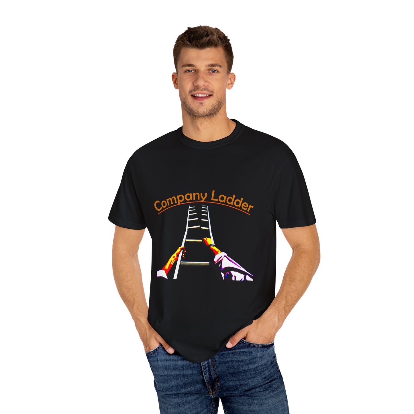 Company Ladder Unisex Garment-Dyed T-shirt - Motivational Tee for Career Growth