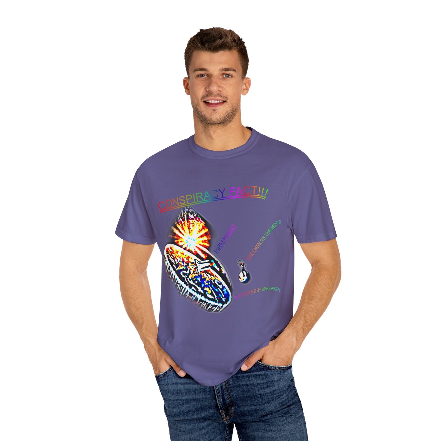 CONSPIRACY FACT FLAT EARTH Unisex Garment-Dyed T-shirt