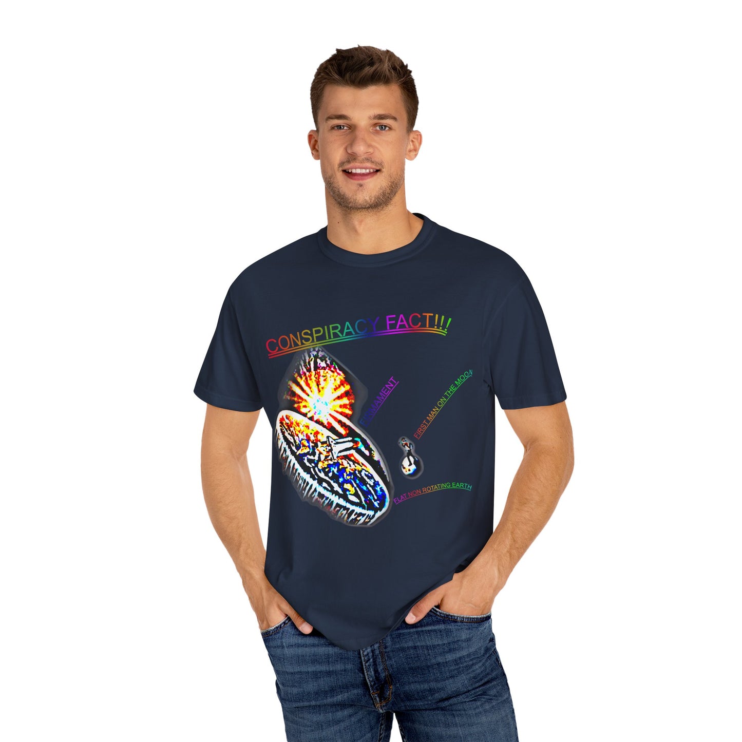 CONSPIRACY FACT FLAT EARTH Unisex Garment-Dyed T-shirt