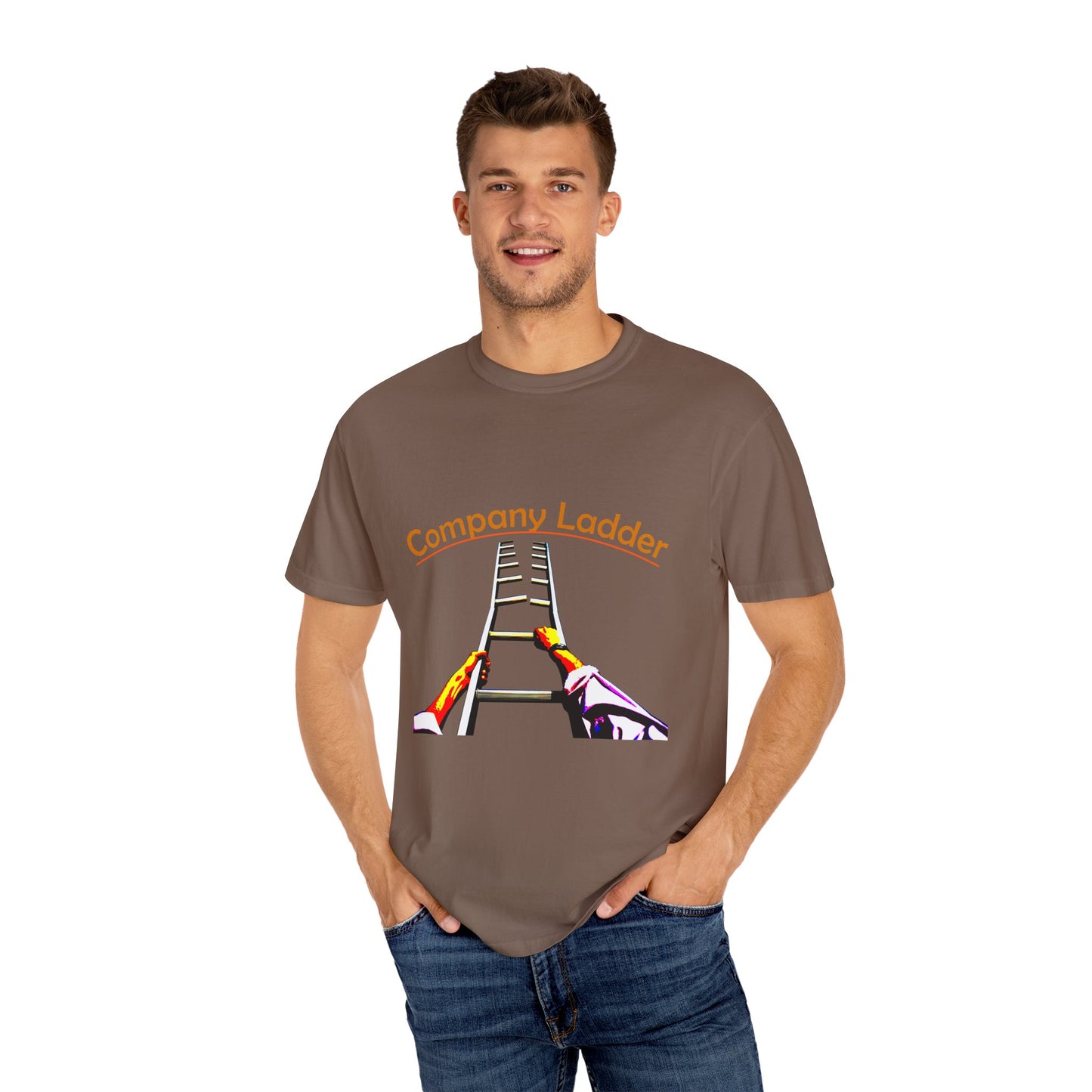 Company Ladder Unisex Garment-Dyed T-shirt - Motivational Tee for Career Growth