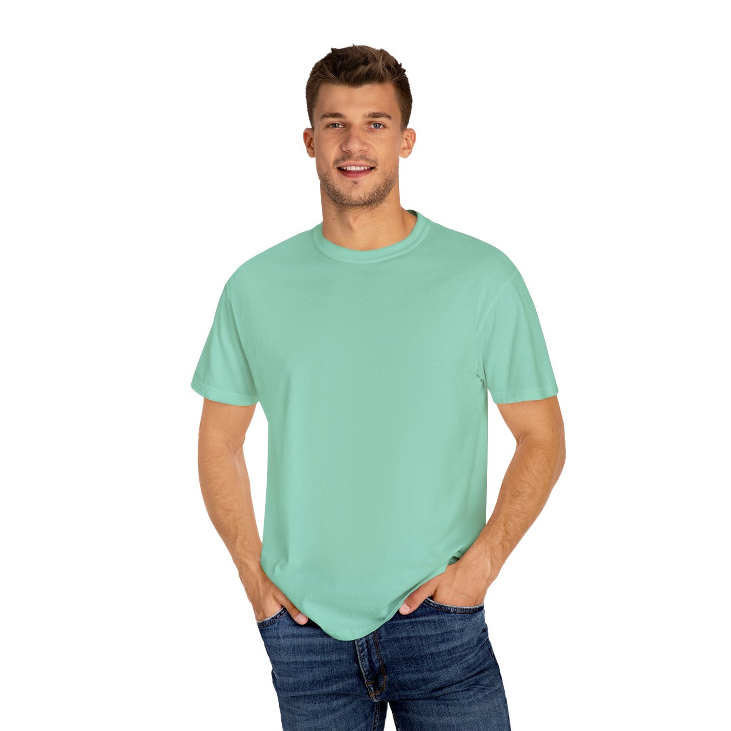 T-Shirt Can't Fit Through the Door No More Unisex Garment-Dyed Tee