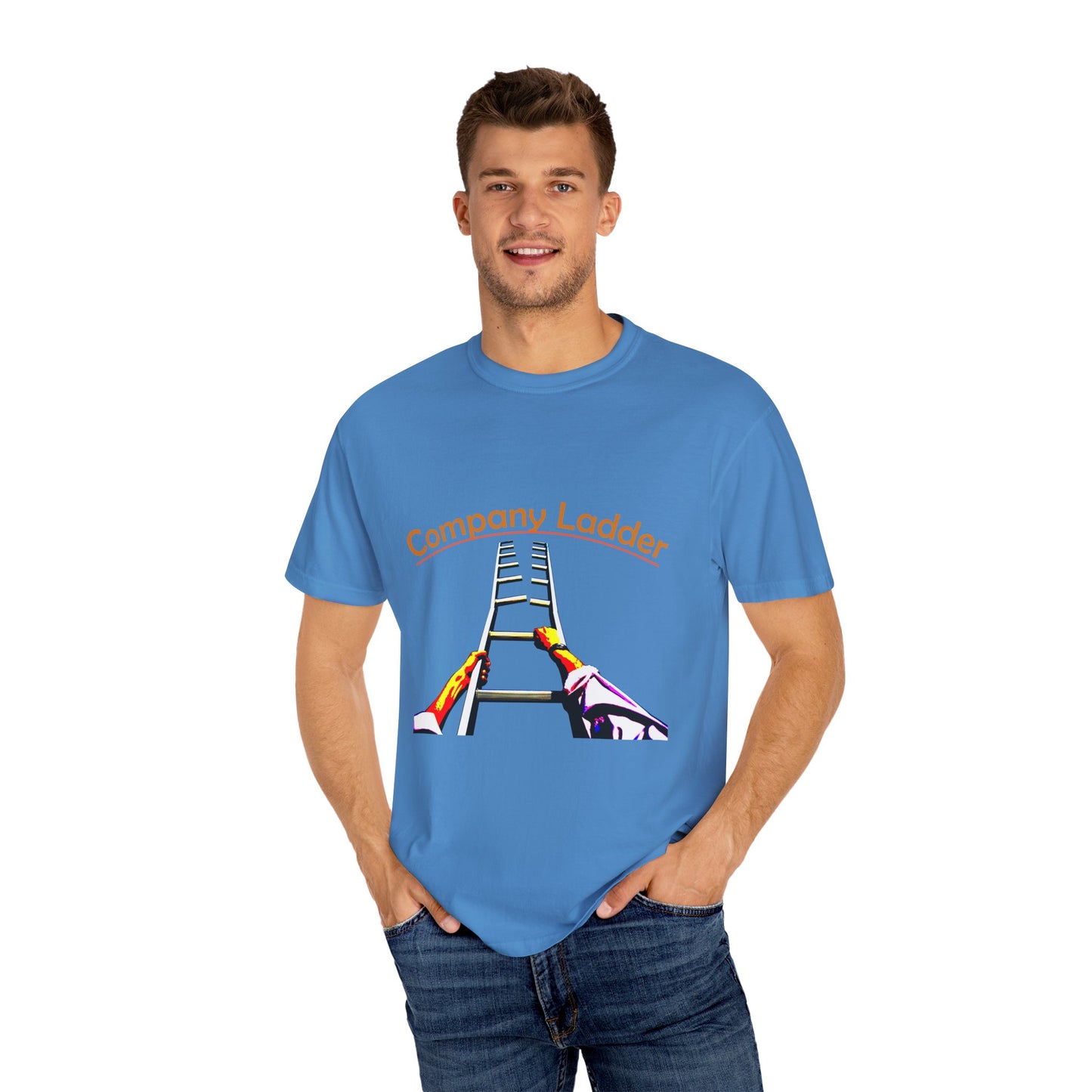 Company Ladder Unisex Garment-Dyed T-shirt - Motivational Tee for Career Growth