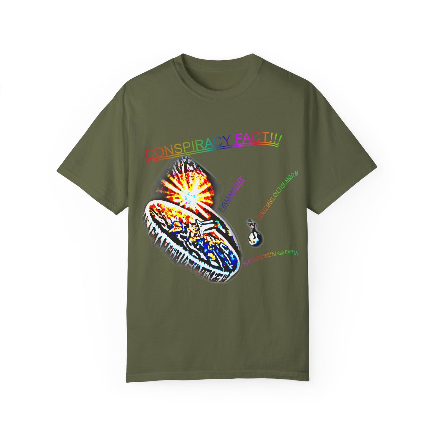 CONSPIRACY FACT FLAT EARTH Unisex Garment-Dyed T-shirt