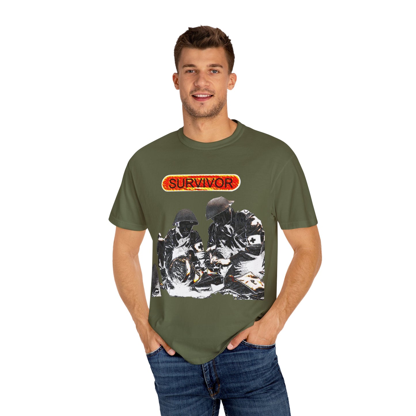 war veteran survivor Unisex Garment-Dyed T-shirt