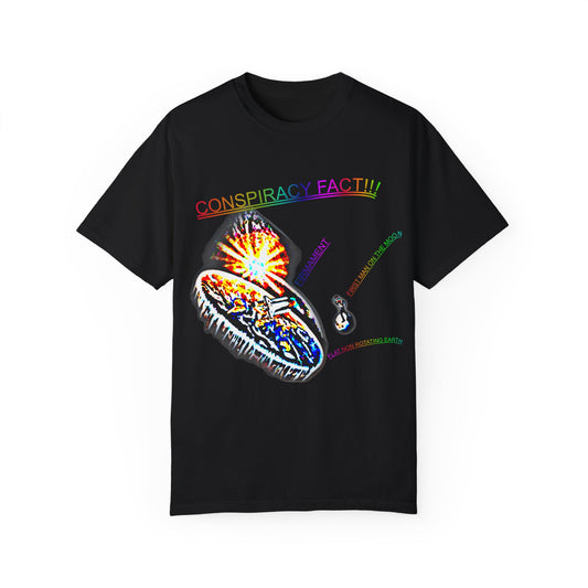 CONSPIRACY FACT FLAT EARTH Unisex Garment-Dyed T-shirt