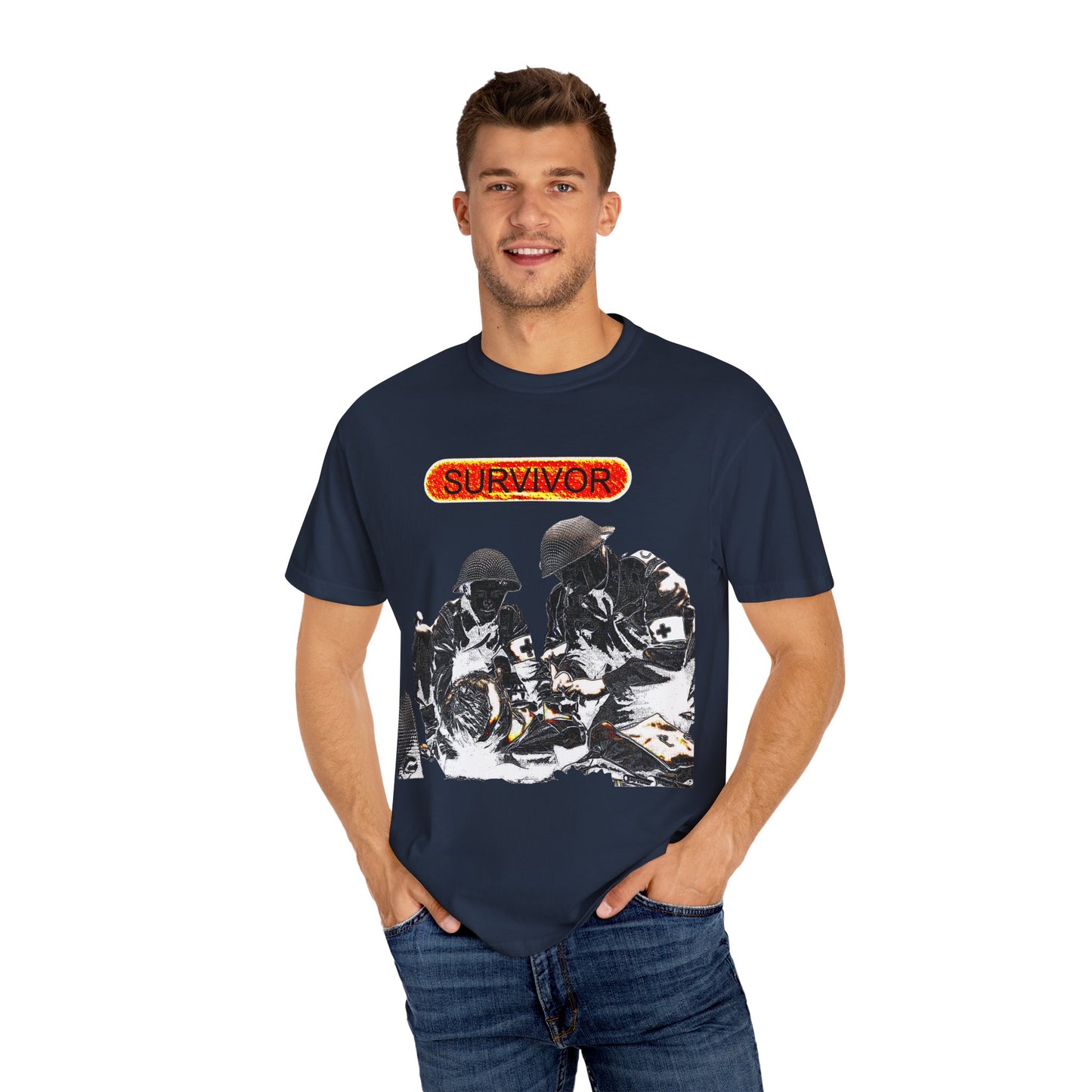 war veteran survivor Unisex Garment-Dyed T-shirt