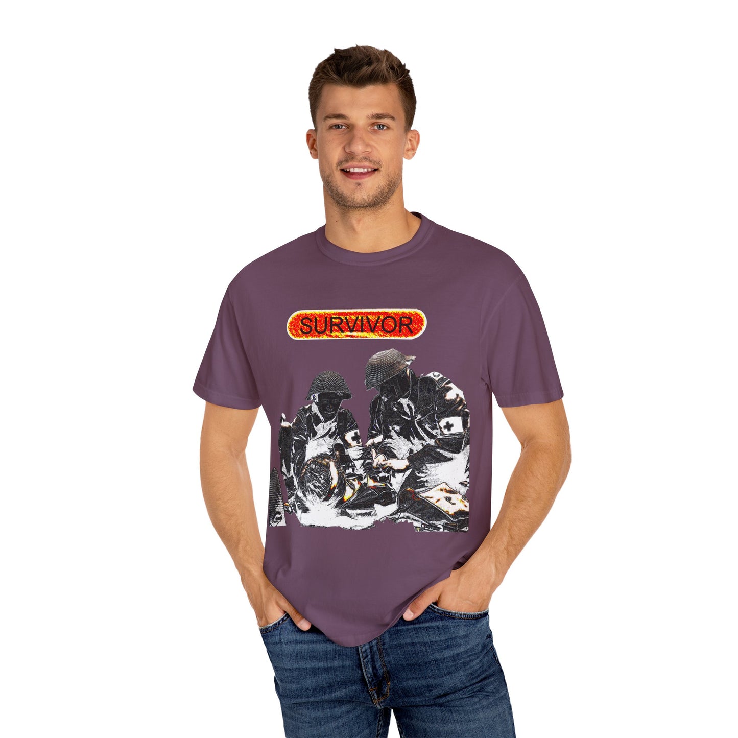 war veteran survivor Unisex Garment-Dyed T-shirt