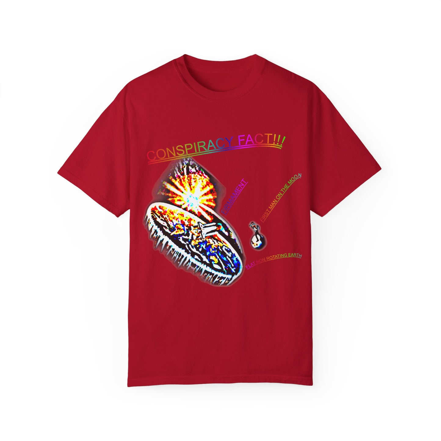 CONSPIRACY FACT FLAT EARTH Unisex Garment-Dyed T-shirt