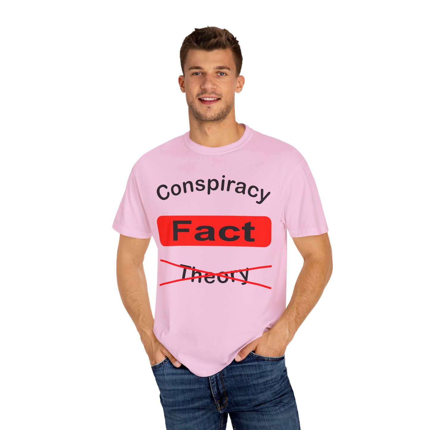 Unisex Garment-Dyed T-Shirt - 'Conspiracy Fact' Graphic Tee for Trendsetters
