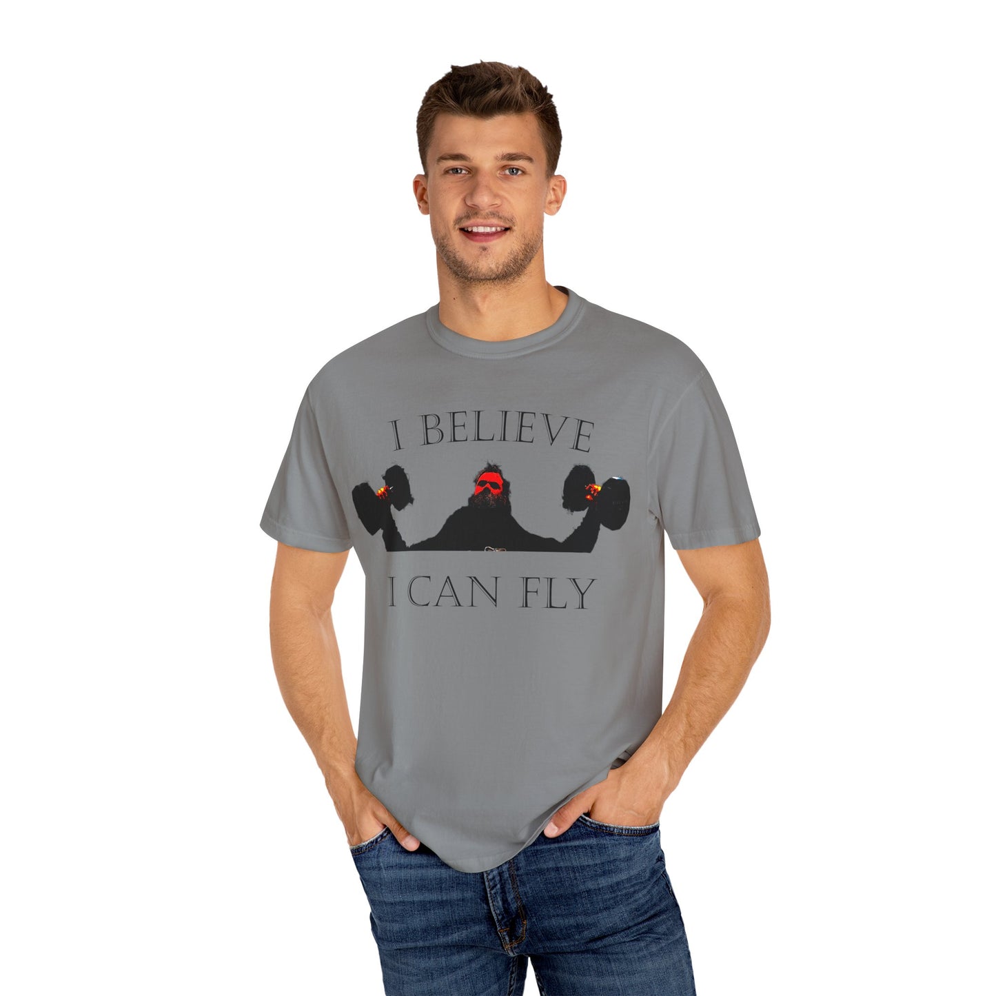 Motivational Fitness T-Shirt - I Believe I Can Fly