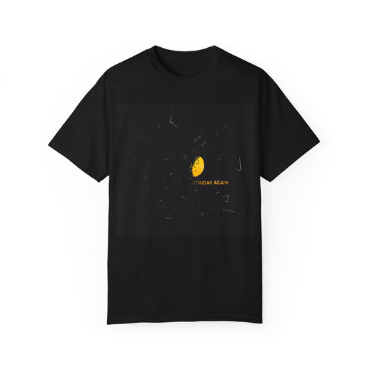 Dyed T-shirt IT'S MONDAY AGAIN Print