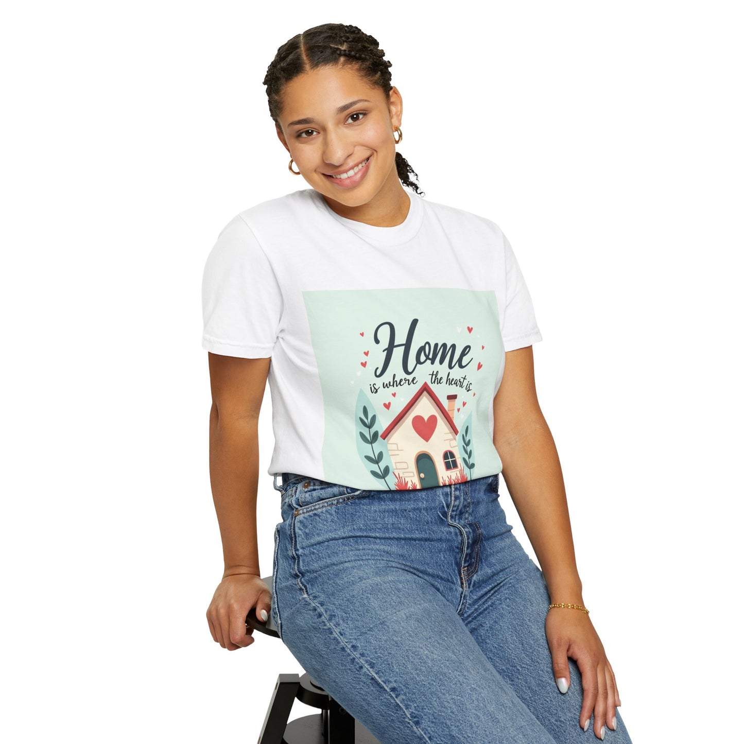 Garment-Dyed T-shirt - Home is Where the Heart is